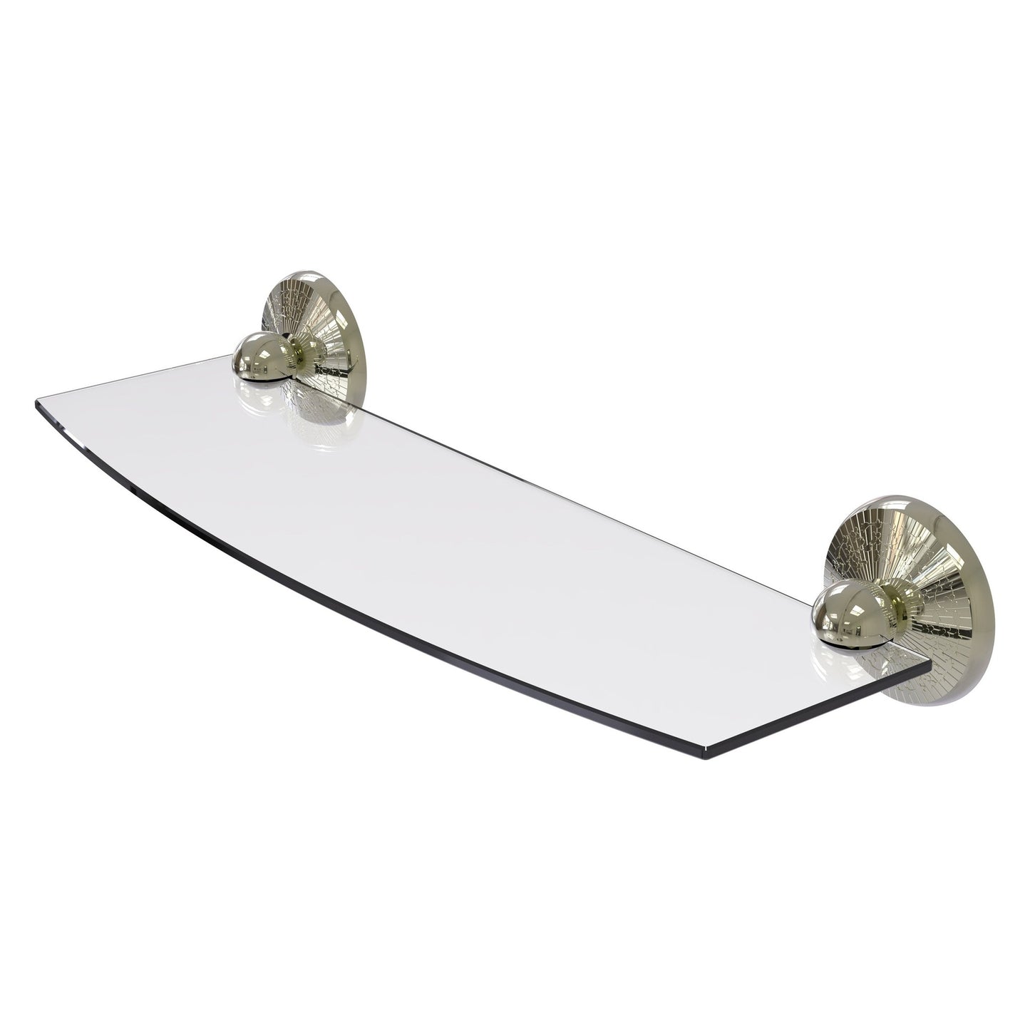 Allied Brass Monte Carlo MC-33/18 18" x 5" Polished Nickel Solid Brass Glass Shelf