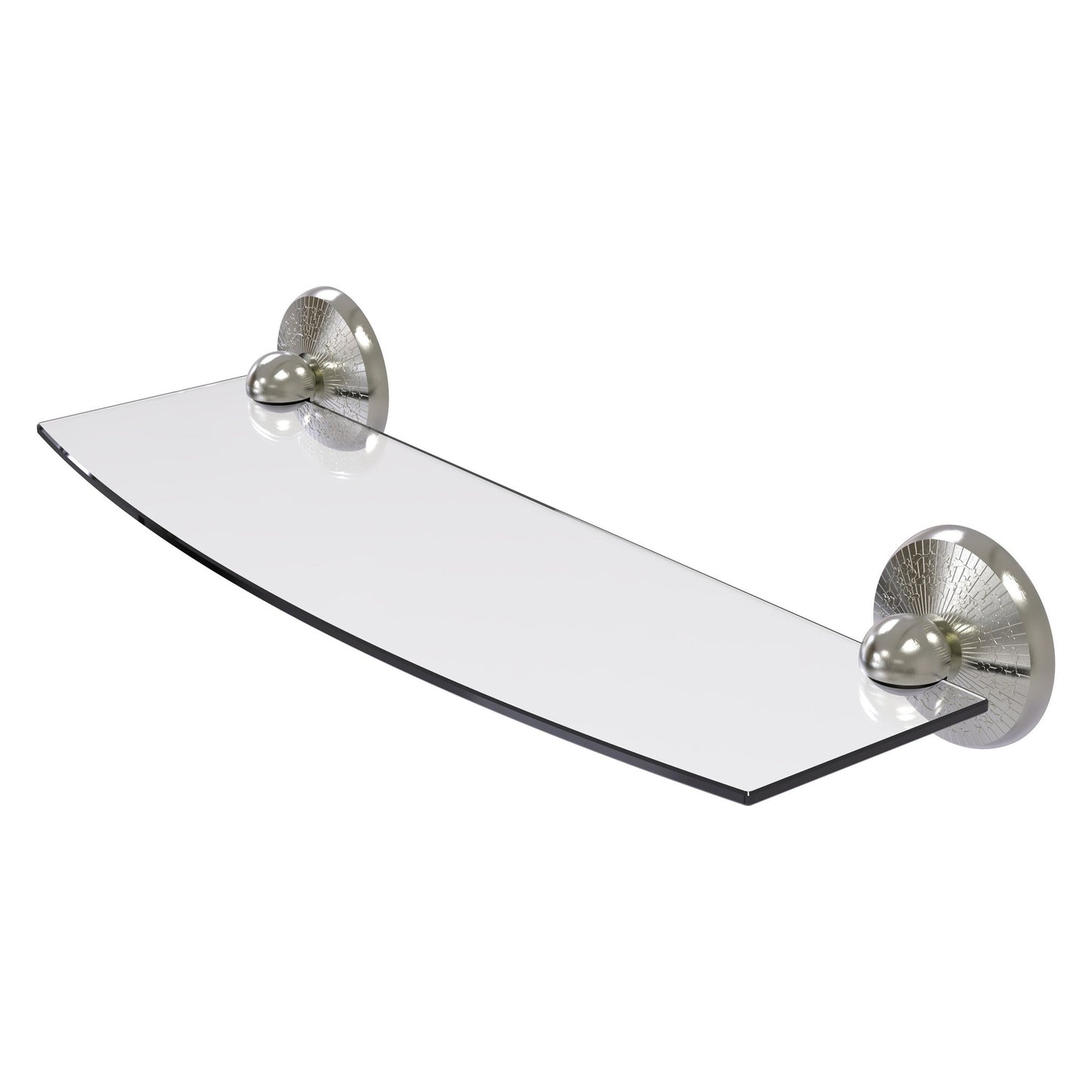 Allied Brass Monte Carlo MC-33/18 18" x 5" Satin Nickel Solid Brass Glass Shelf