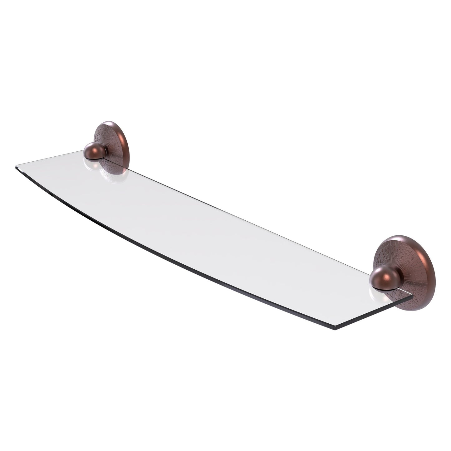 Allied Brass Monte Carlo MC-33/24 24" x 5" Antique Copper Solid Brass Glass Shelf