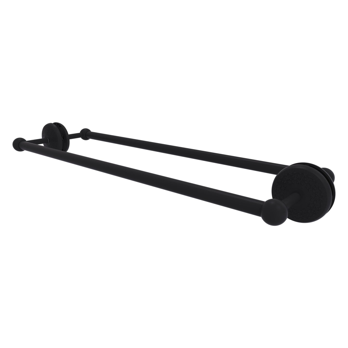 Allied Brass Monte Carlo MC-41-BB-24 27" x 7.8" Matte Black Solid Brass Back-to-Back Shower Door Towel Bar