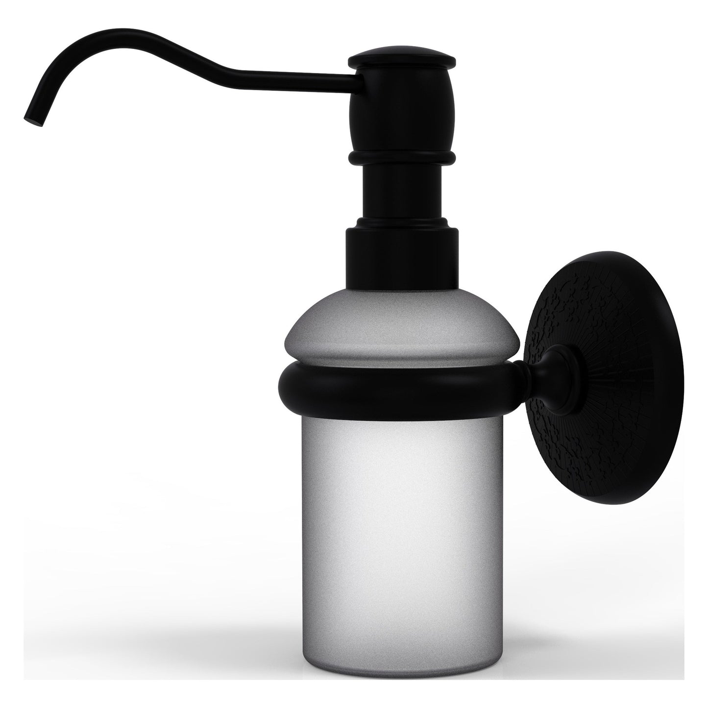 Allied Brass Monte Carlo MC-60 3" x 3" Matte Black Solid Brass Wall-Mounted Soap Dispenser