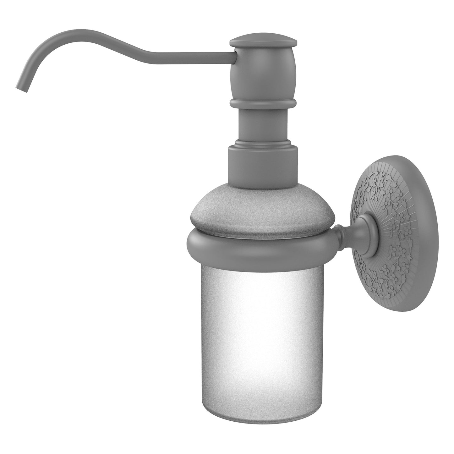 Allied Brass Monte Carlo MC-60 3" x 3" Matte Gray Solid Brass Wall-Mounted Soap Dispenser