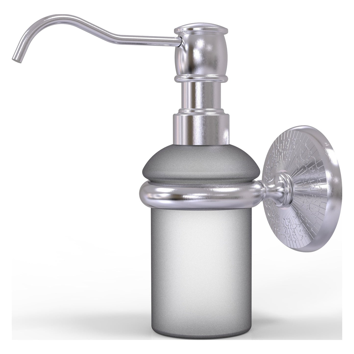 Allied Brass Monte Carlo MC-60 3" x 3" Satin Chrome Solid Brass Wall-Mounted Soap Dispenser