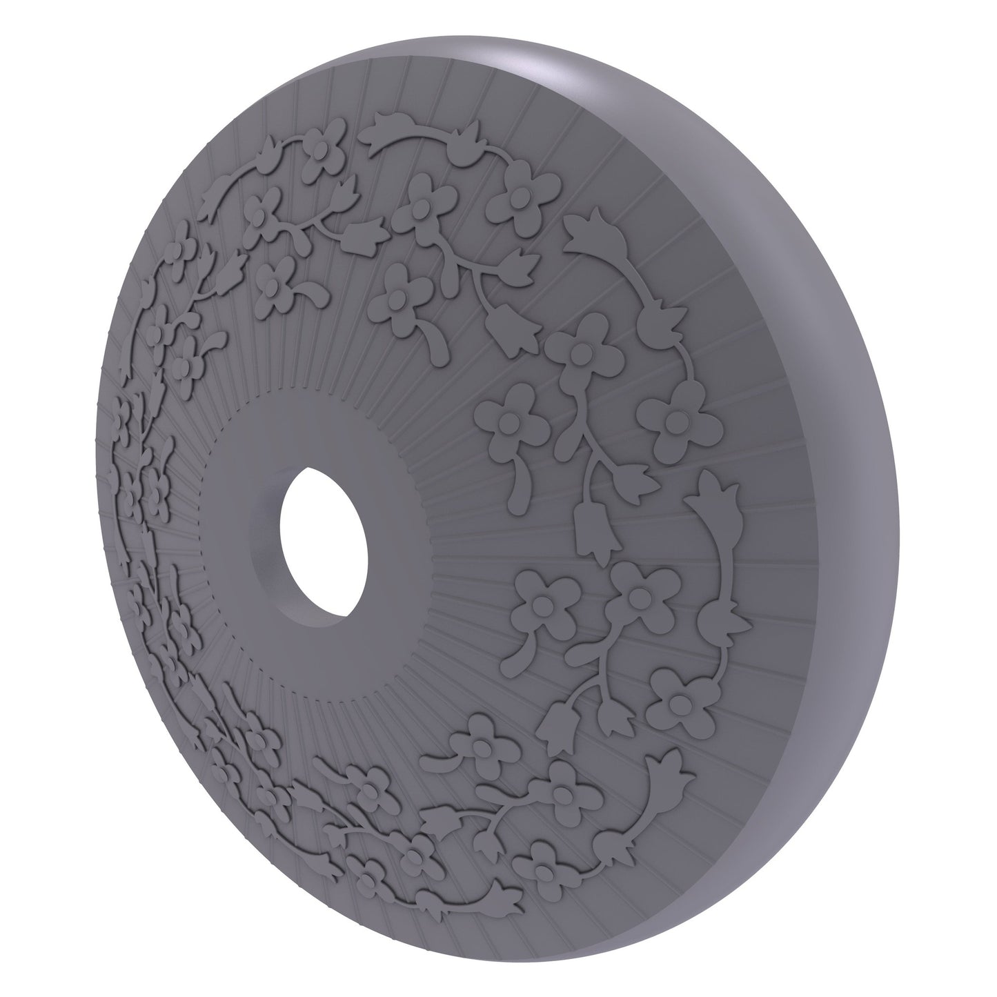 Allied Brass Monte Carlo MC-98 3" Matte Gray Solid Brass Shower Curtain Rod Brackets