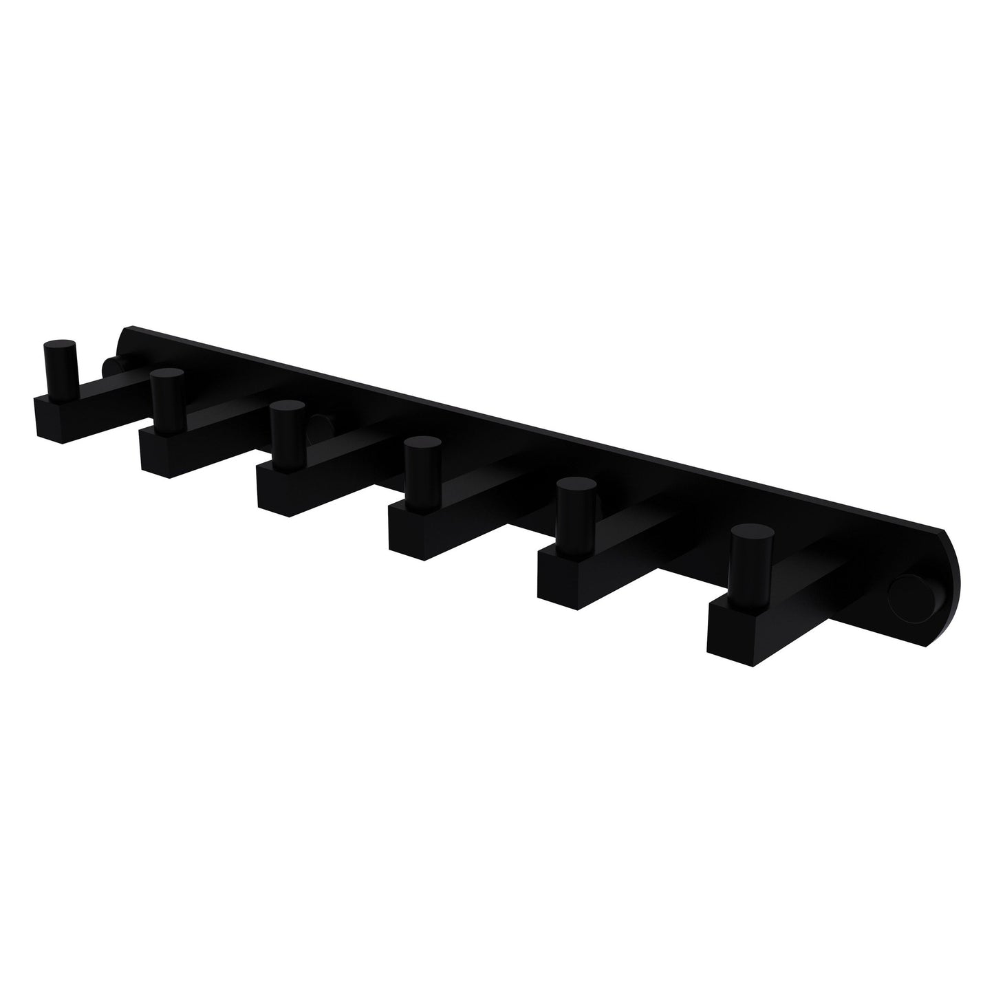 Allied Brass Montero 15.5" x 2.8" Matte Black Solid Brass 6-Position Tie and Belt Rack