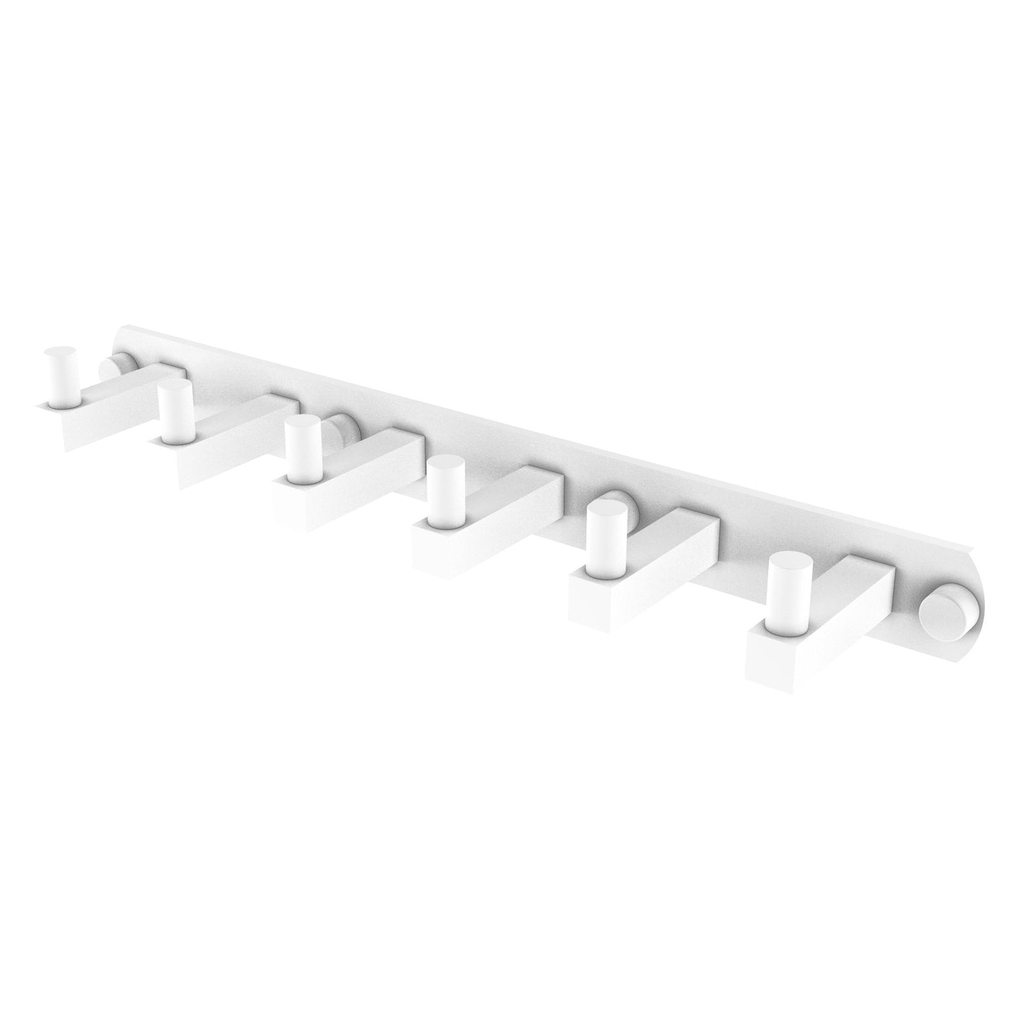 Allied Brass Montero 15.5" x 2.8" Matte White Solid Brass 6-Position Tie and Belt Rack