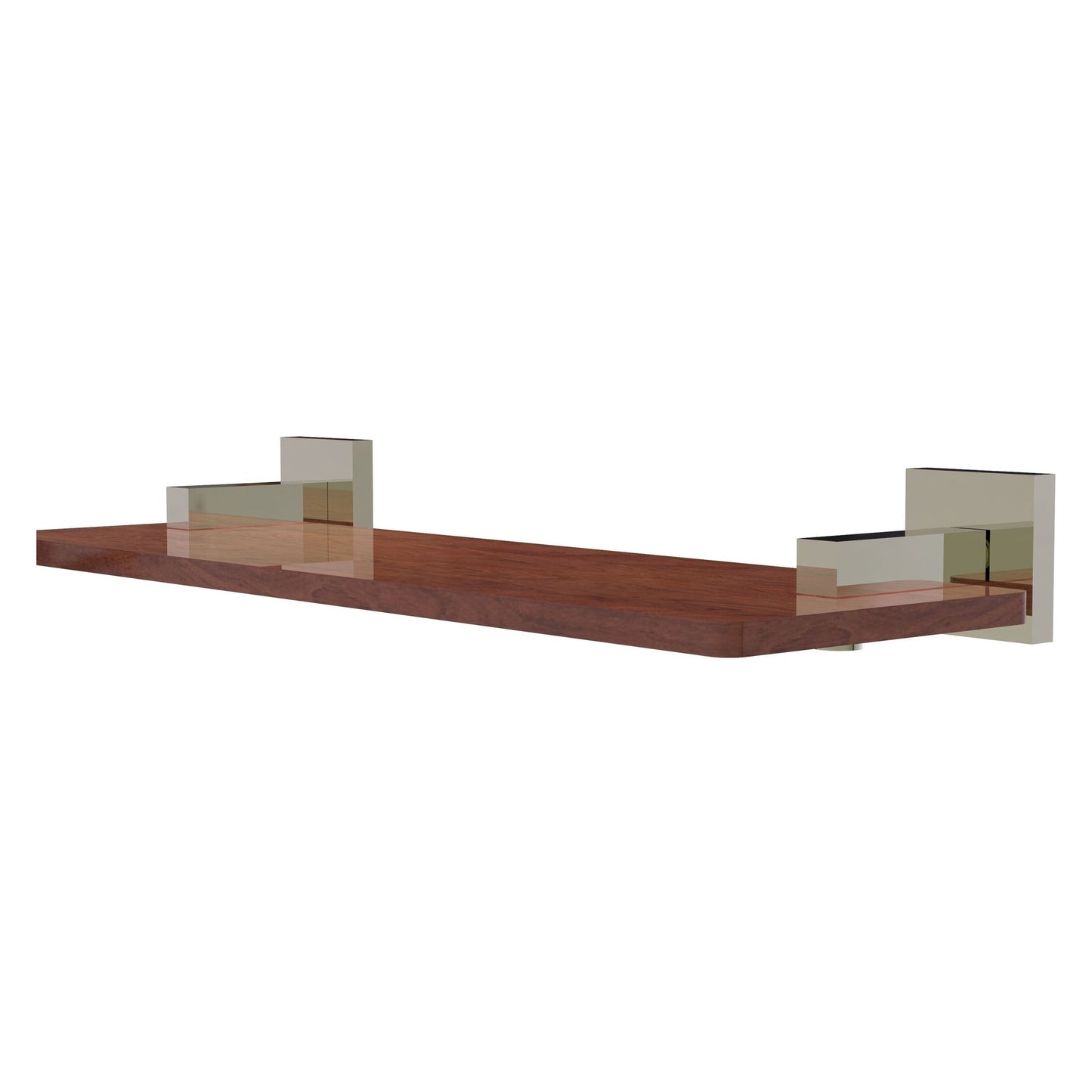 Allied Brass Montero 16" x 5" Polished Nickel Solid Brass Solid IPE Ironwood Shelf