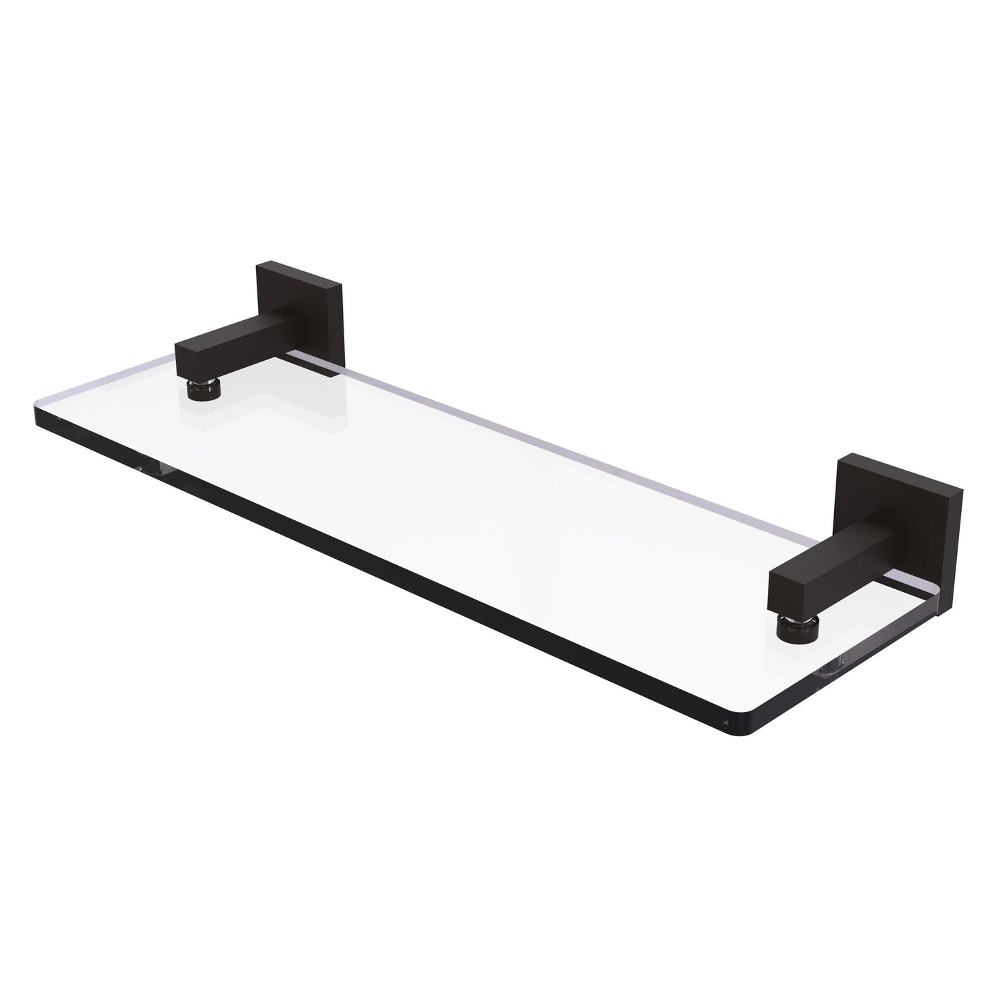 Allied Brass Montero 16" x 5.7" Oil Rubbed Bronze Solid Brass Glass Vanity Shelf With Beveled Edges