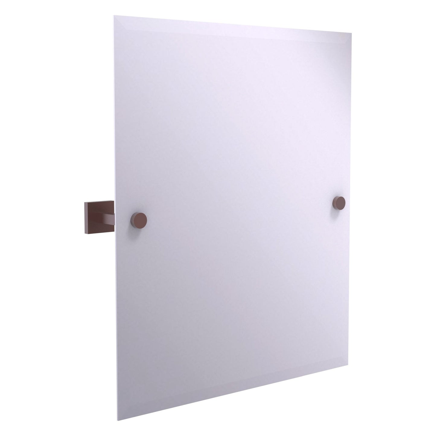 Allied Brass Montero 21" x 3.7" Antique Copper Solid Brass Contemporary Frameless Rectangular Tilt Mirror With Beveled Edge