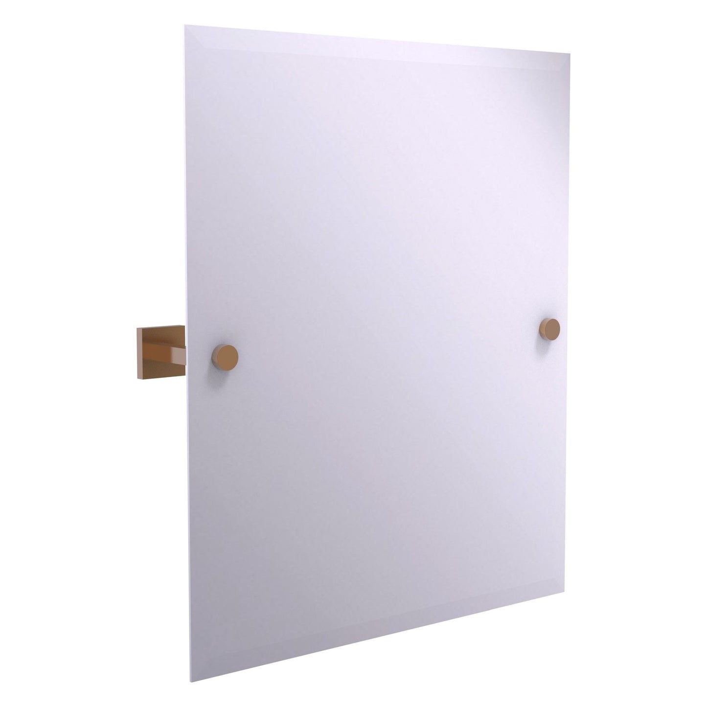 Allied Brass Montero 21" x 3.7" Brushed Bronze Solid Brass Contemporary Frameless Rectangular Tilt Mirror With Beveled Edge
