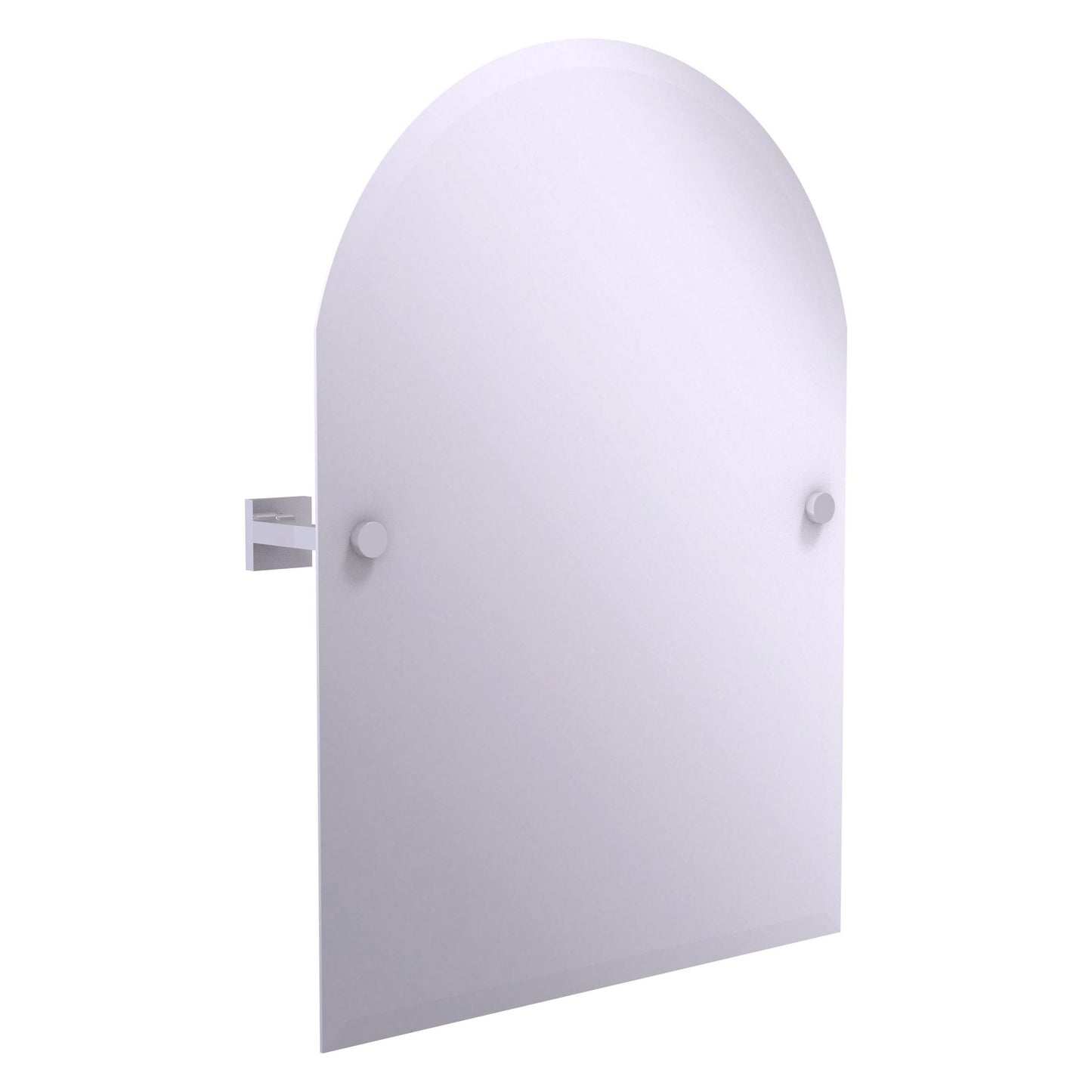 Allied Brass Montero 21" x 3.7" Polished Chrome Solid Brass Contemporary Frameless Arched Top Tilt Mirror With Beveled Edge