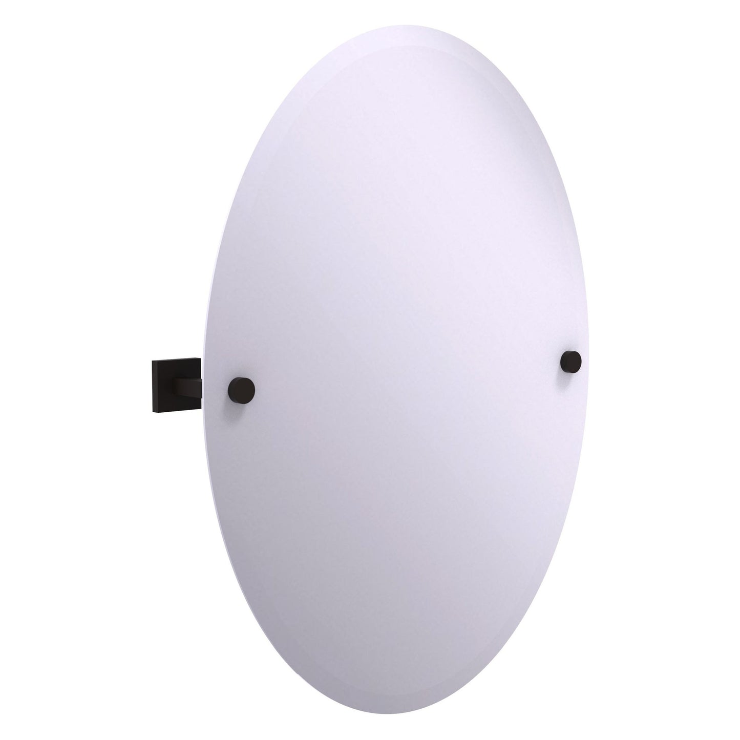 Allied Brass Montero 21.4" x 3.7" Oil Rubbed Bronze Solid Brass Contemporary Frameless Oval Tilt Mirror With Beveled Edge