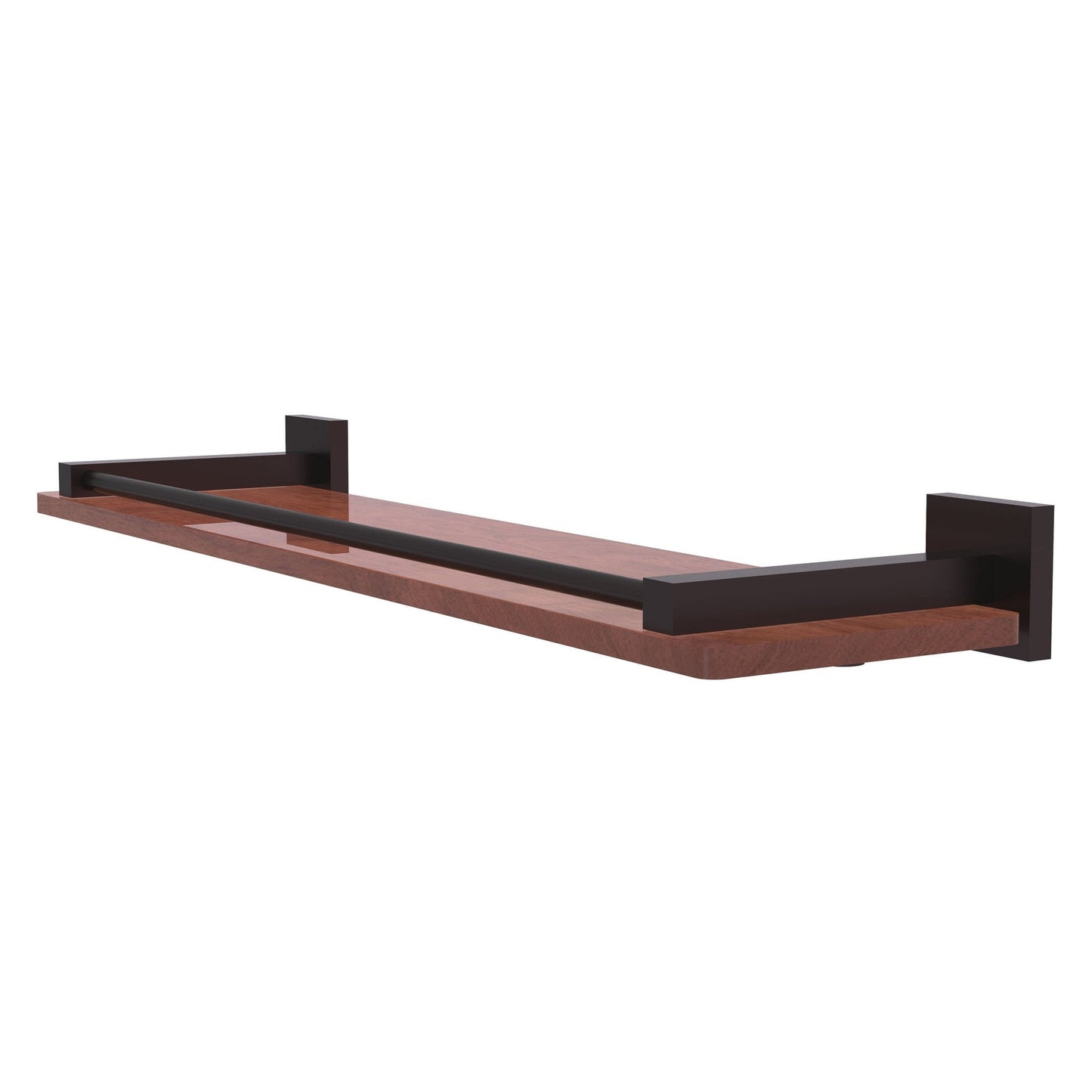 Allied Brass Montero 22" x 5" Antique Bronze Solid Brass Solid IPE Ironwood Shelf With Gallery Rail
