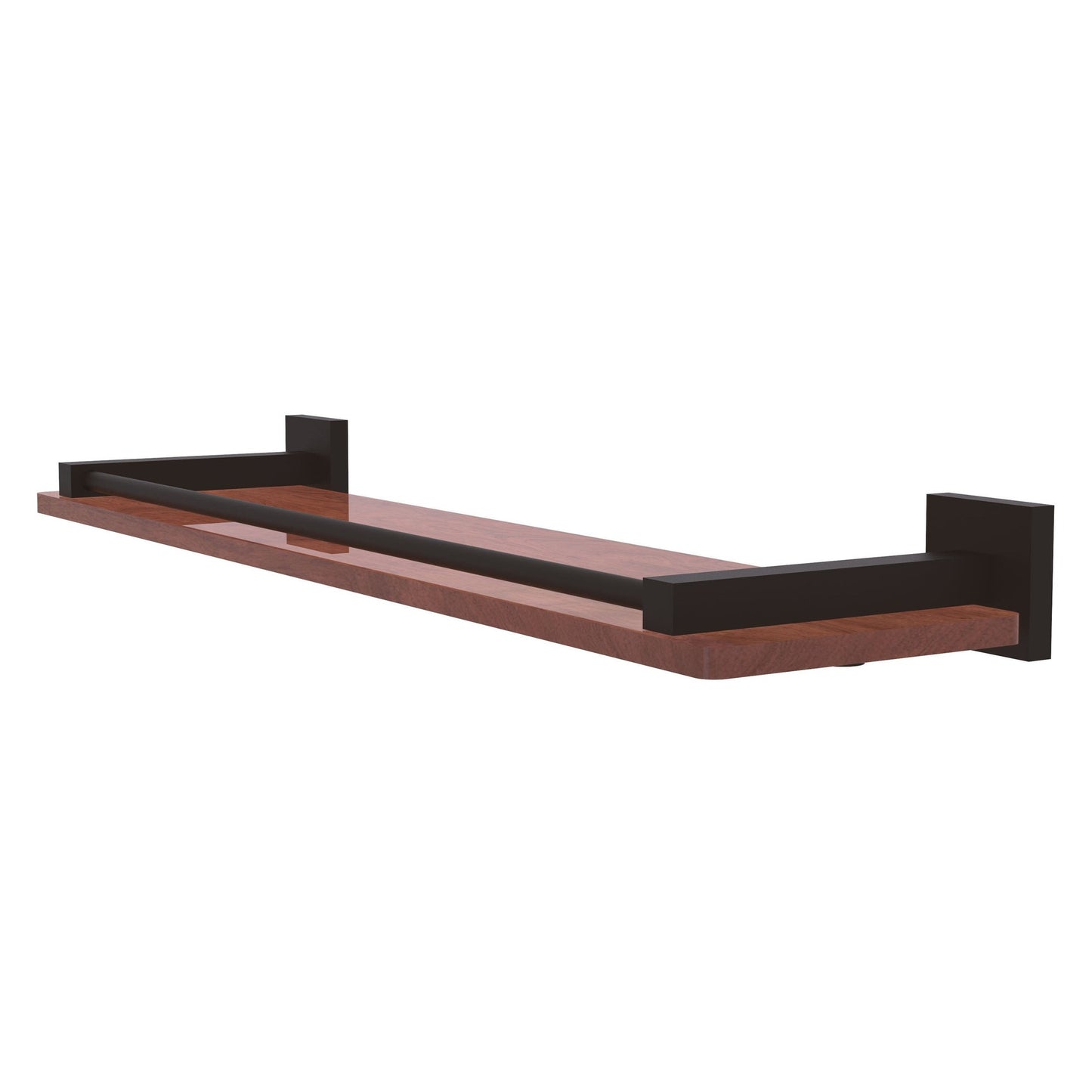Allied Brass Montero 22" x 5" Oil Rubbed Bronze Solid Brass Solid IPE Ironwood Shelf With Gallery Rail