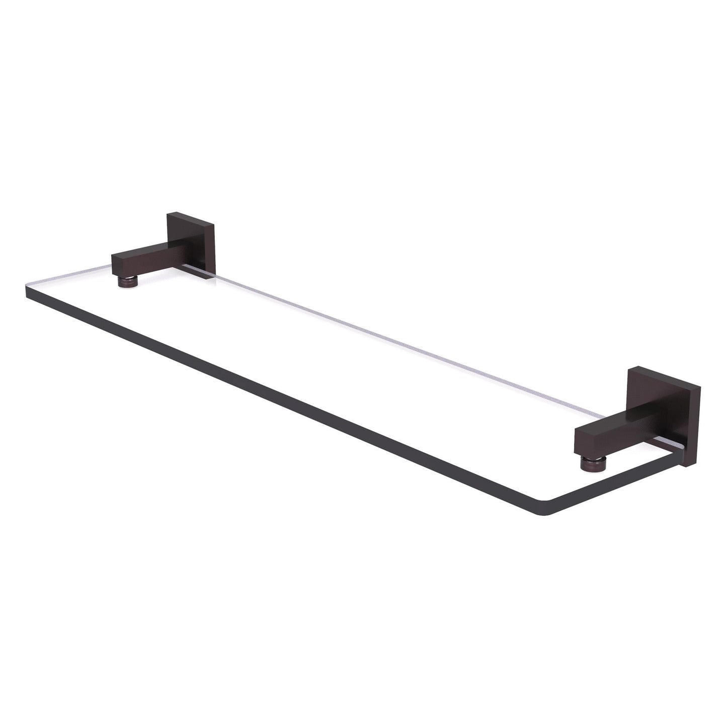 Allied Brass Montero 22" x 5.7" Antique Bronze Solid Brass Glass Vanity Shelf With Beveled Edges