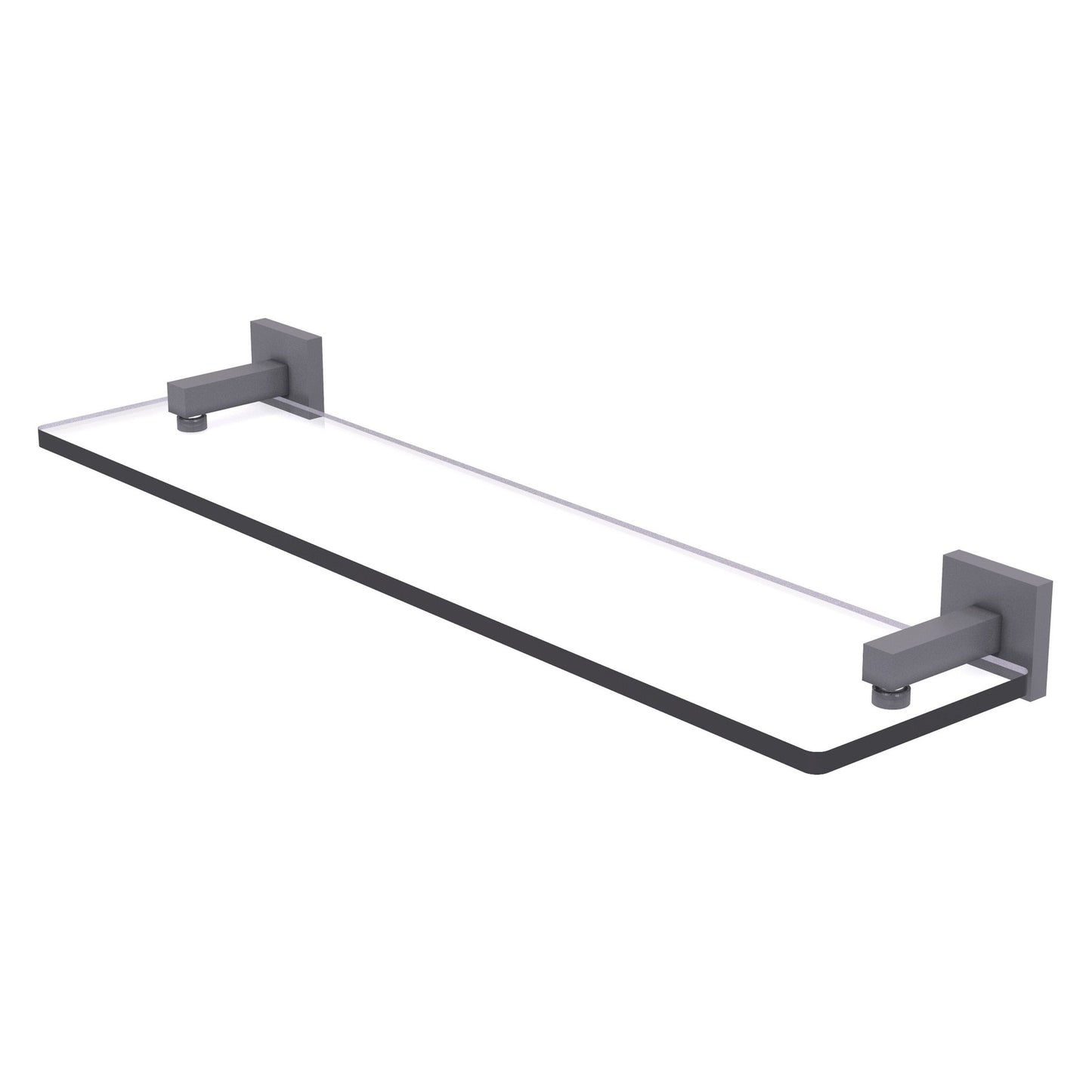 Allied Brass Montero 22" x 5.7" Matte Gray Solid Brass Glass Vanity Shelf With Beveled Edges