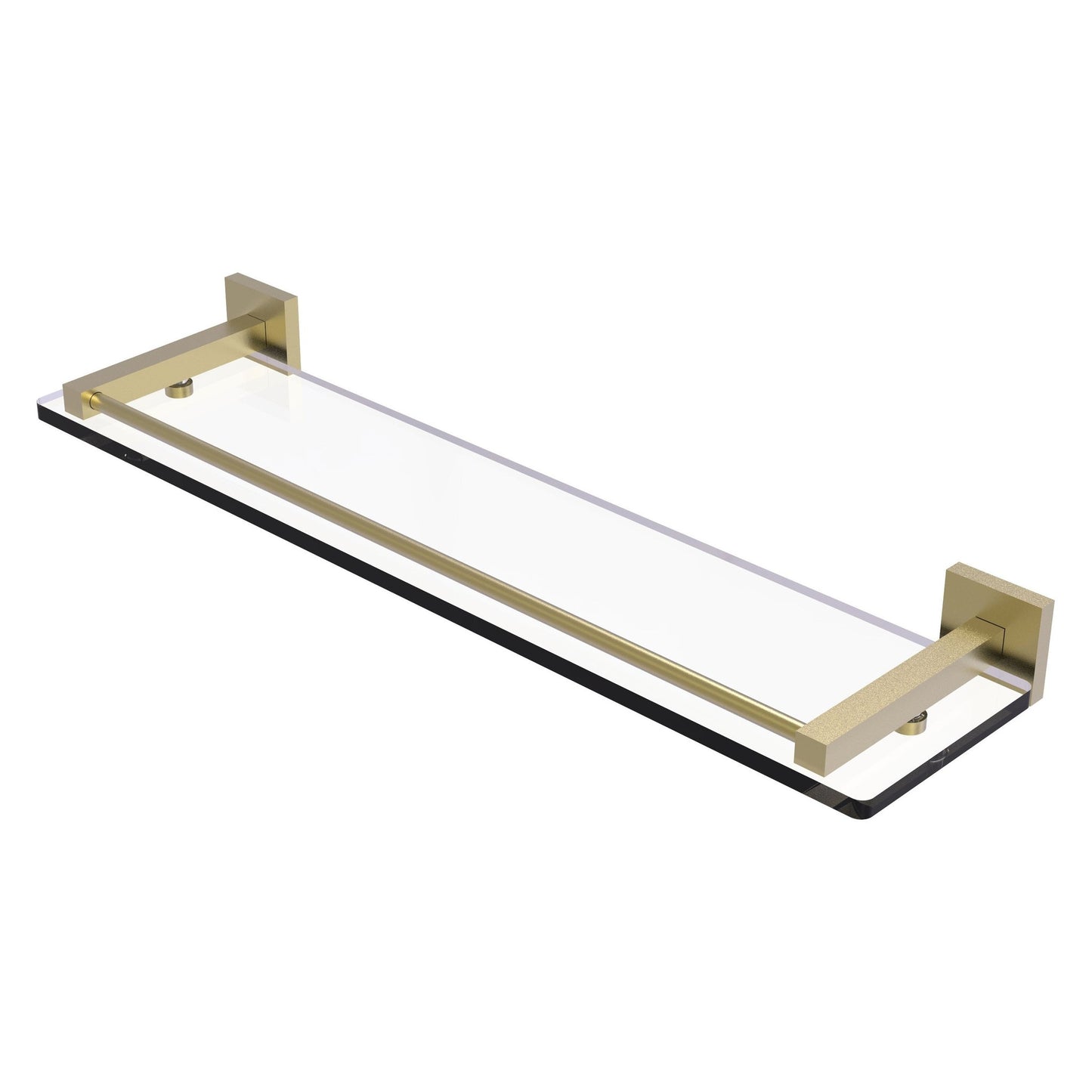 Allied Brass Montero 22" x 5.7" Satin Brass Solid Brass Glass Shelf With Gallery Rail