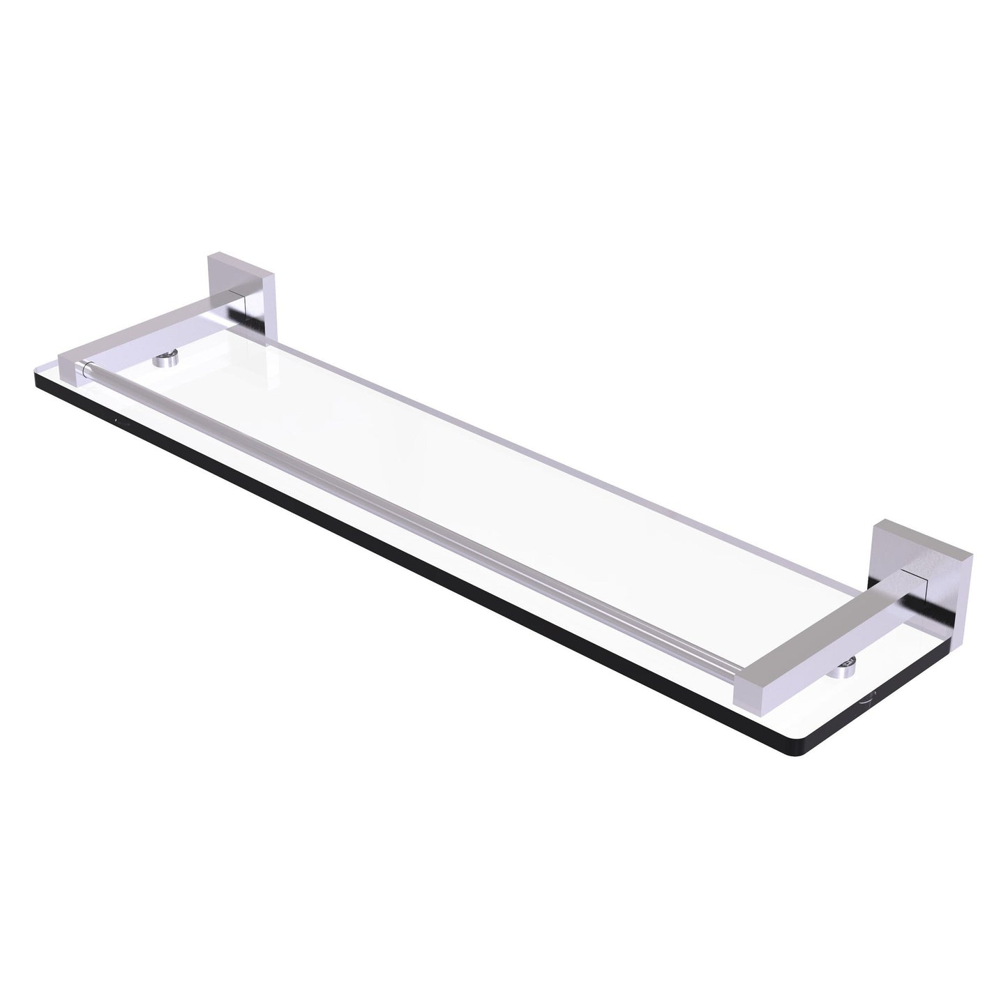 Allied Brass Montero 22" x 5.7" Satin Chrome Solid Brass Glass Shelf With Gallery Rail