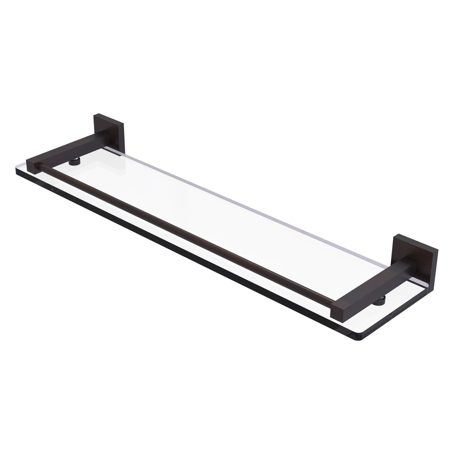 Allied Brass Montero 22" x 5.7" Venetian Bronze Solid Brass Glass Shelf With Gallery Rail