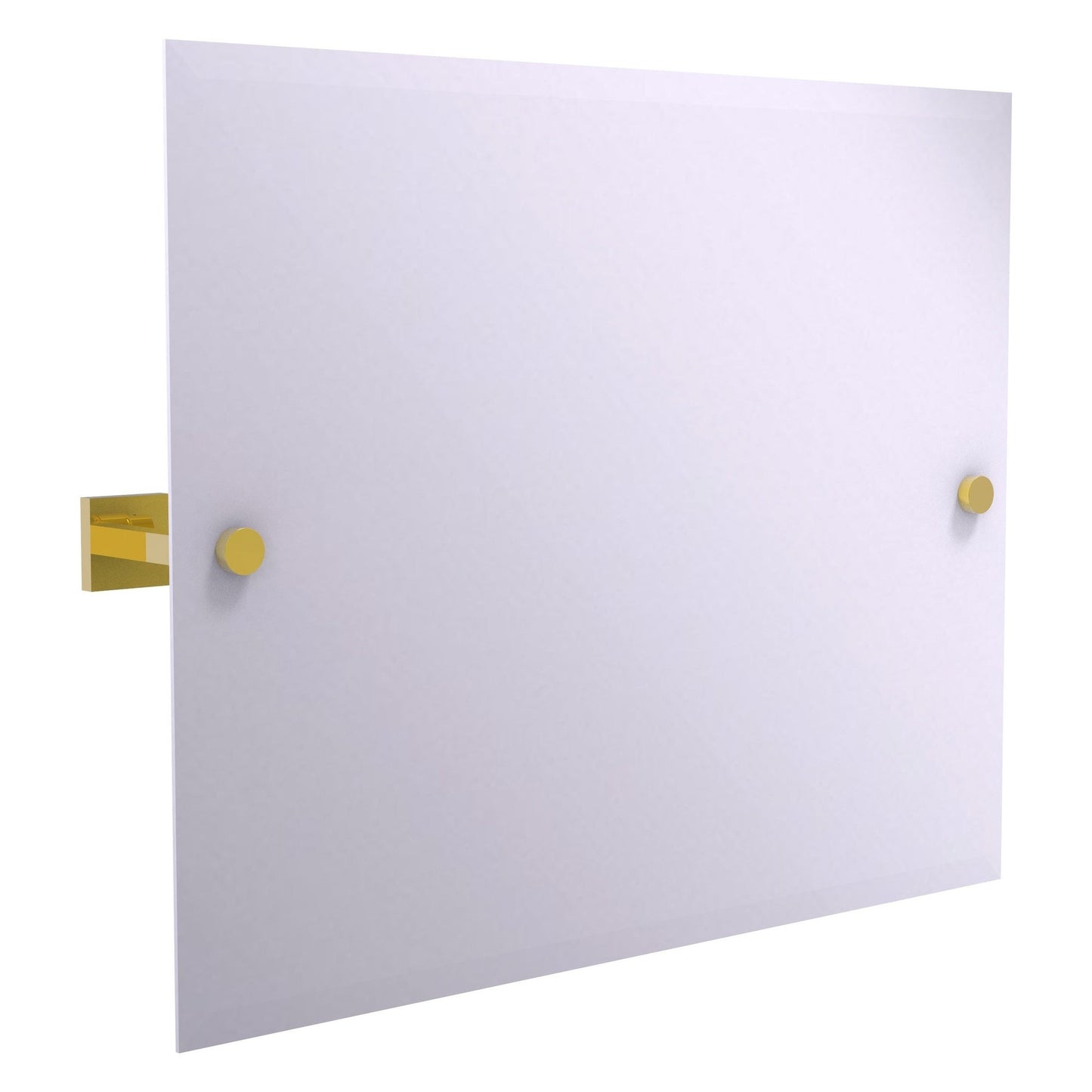 Allied Brass Montero 26" x 3.7" Polished Brass Solid Brass Contemporary Frameless Landscape Rectangular Tilt Mirror With Beveled Edge
