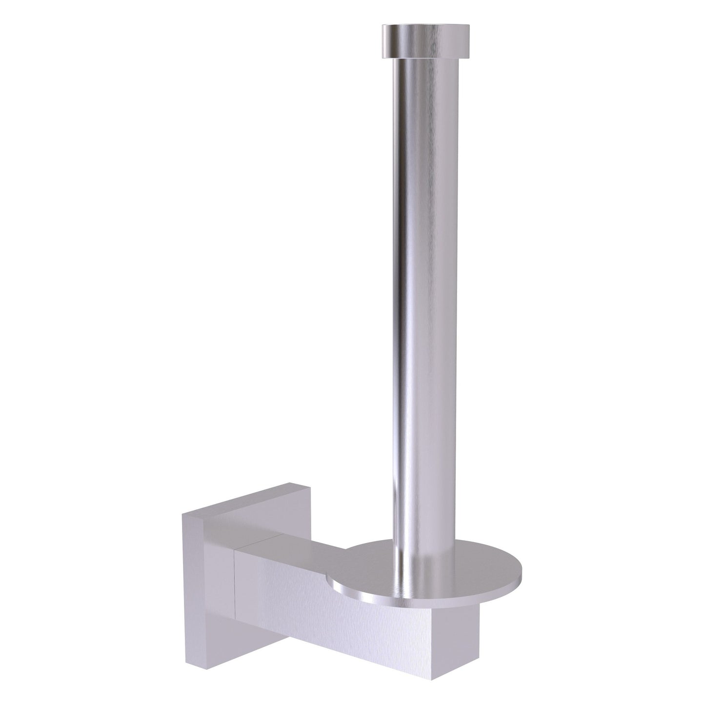 Allied Brass Montero 2.4" x 4.3" Satin Chrome Solid Brass Upright Toilet Tissue Holder and Reserve Roll Holder