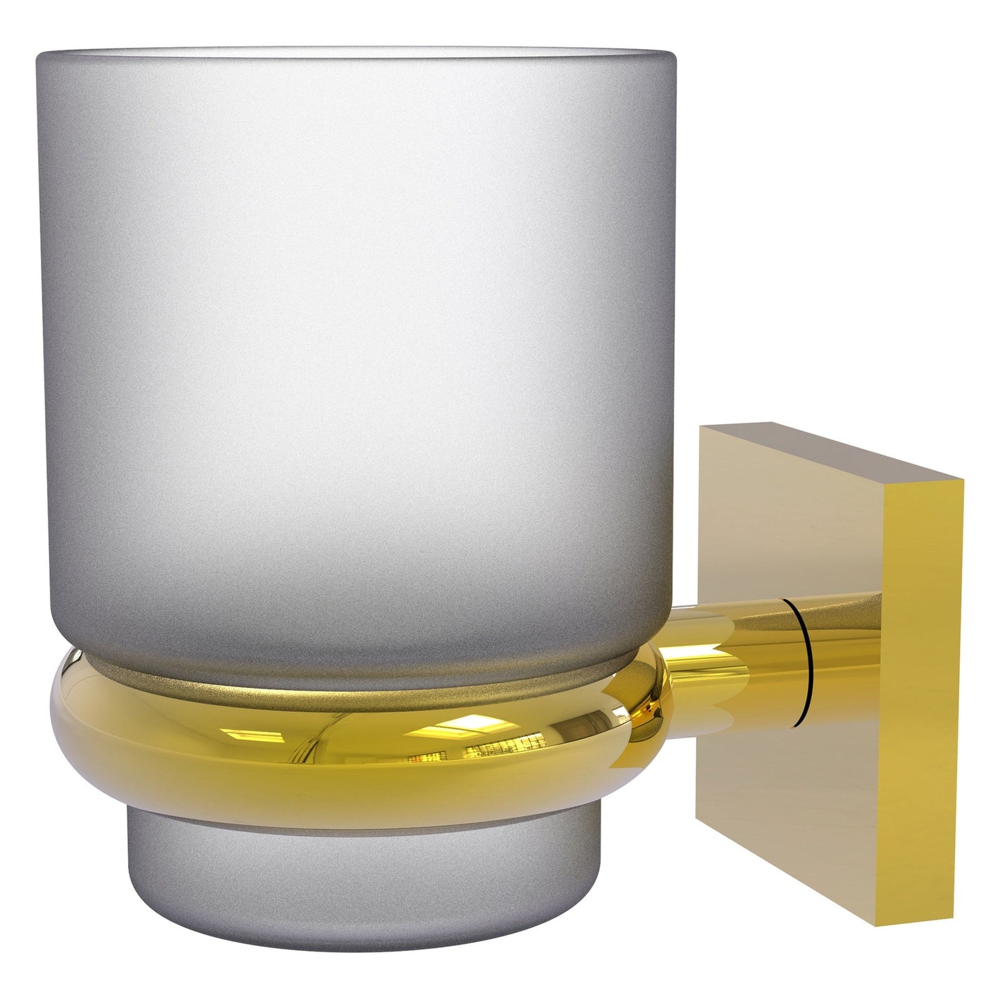 Allied Brass Montero 2.75" x 3.8" Polished Brass Solid Brass Wall-Mounted Tumbler Holder