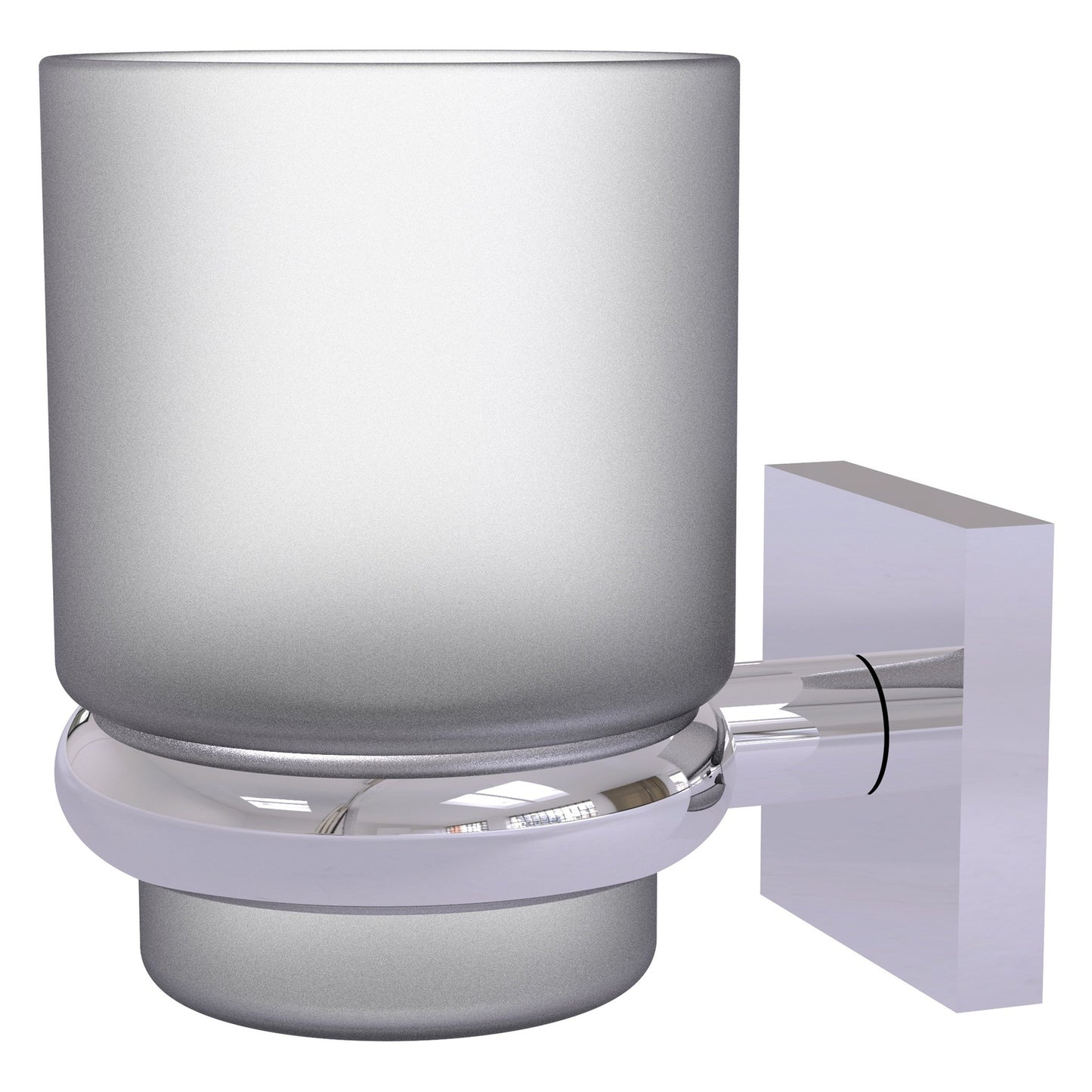 Allied Brass Montero 2.75" x 3.8" Polished Chrome Solid Brass Wall-Mounted Tumbler Holder