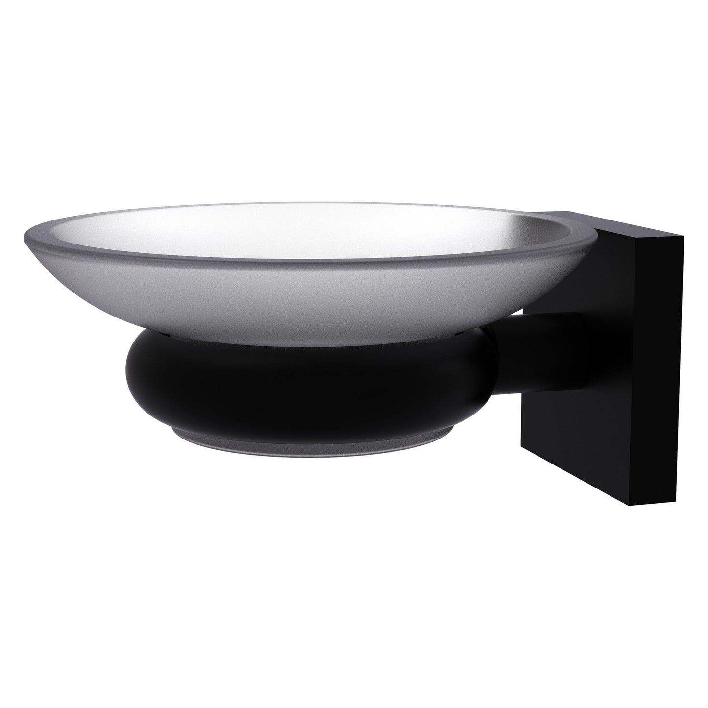 Allied Brass Montero 4" x 4.6" Matte Black Solid Brass Wall-Mounted Soap Dish