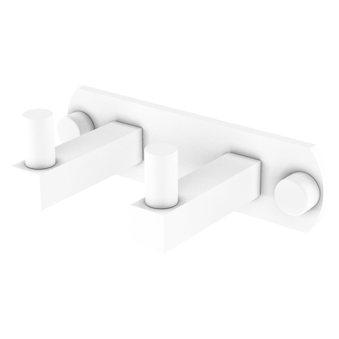 Allied Brass Montero 5.5" x 2.8" Matte White Solid Brass 2-Position Multi Hook