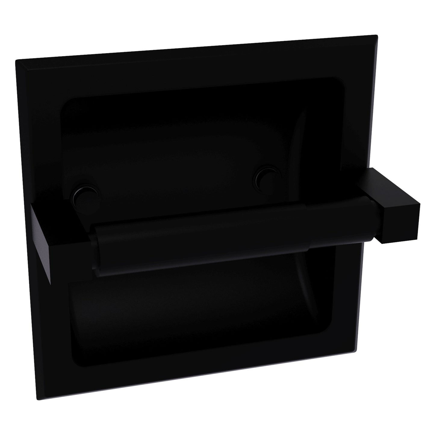 Allied Brass Montero 6.1" x 6.1" Matte Black Solid Brass Recessed Toilet Paper Holder