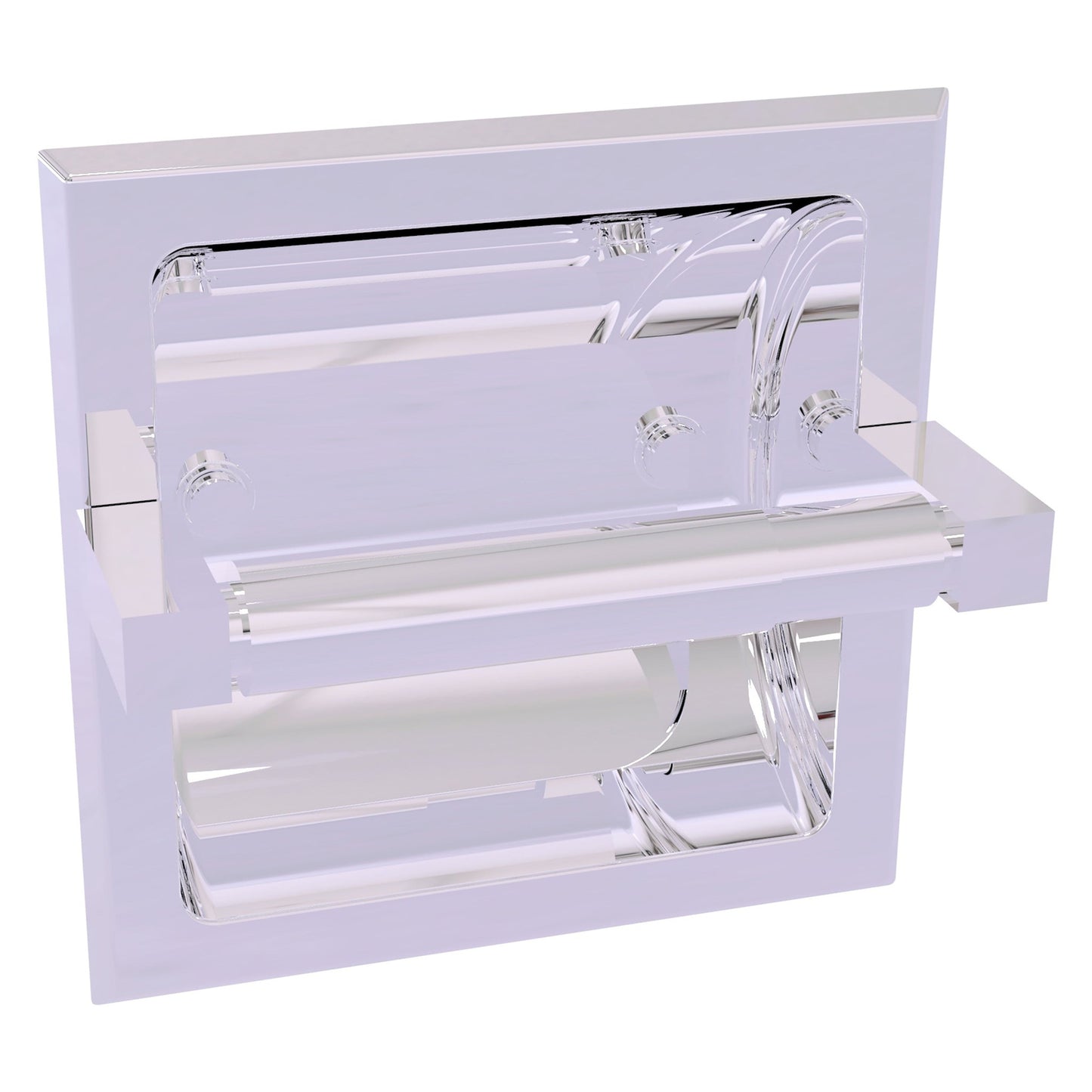 Allied Brass Montero 6.1" x 6.1" Polished Chrome Solid Brass Recessed Toilet Paper Holder