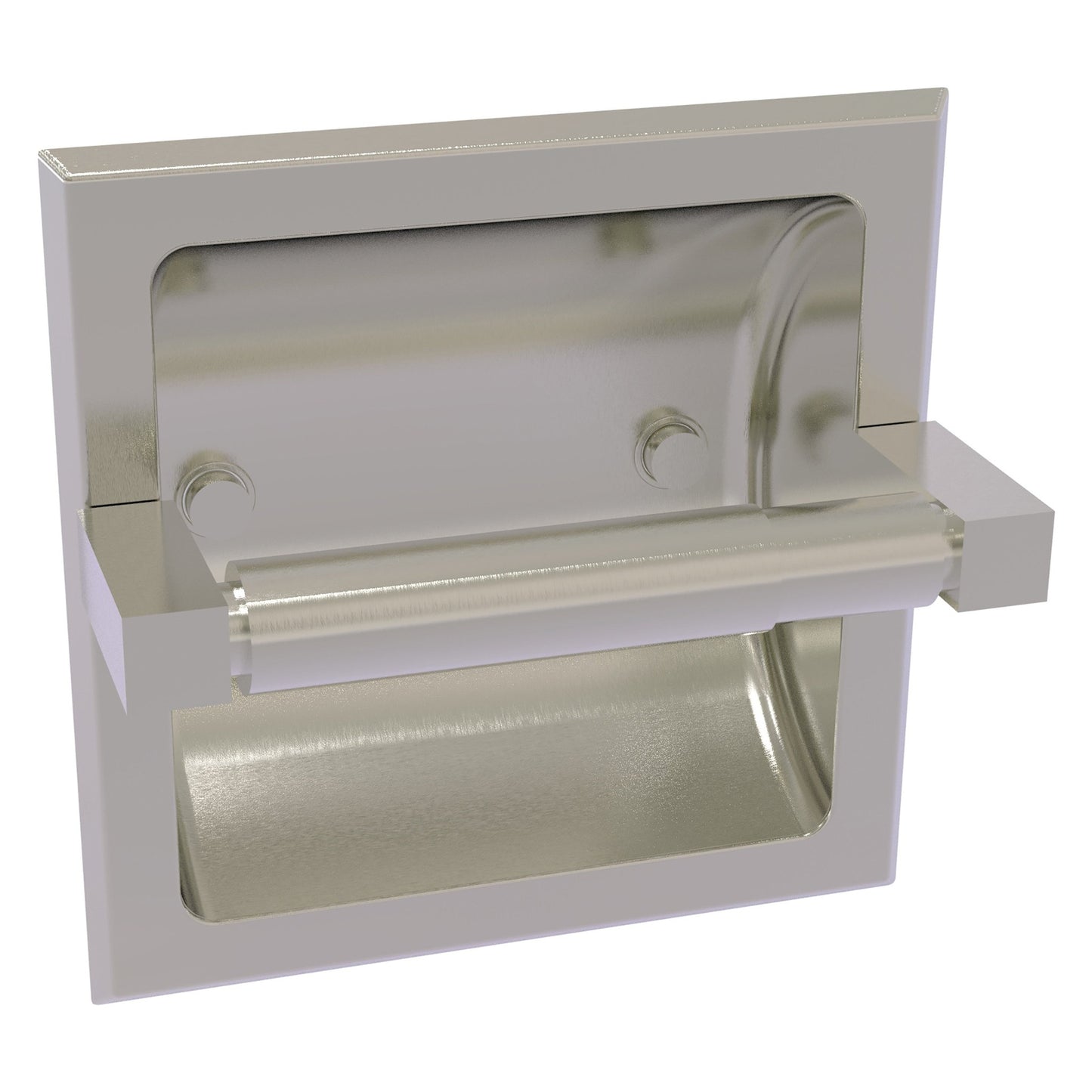 Allied Brass Montero 6.1" x 6.1" Satin Nickel Solid Brass Recessed Toilet Paper Holder