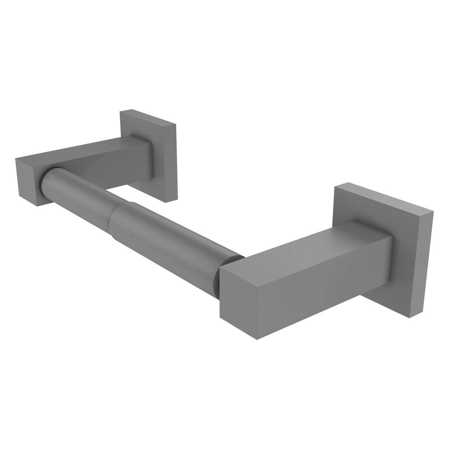 Allied Brass Montero 9.8" x 3.7" Matte Gray Solid Brass Contemporary Two-Post Toilet Tissue Holder