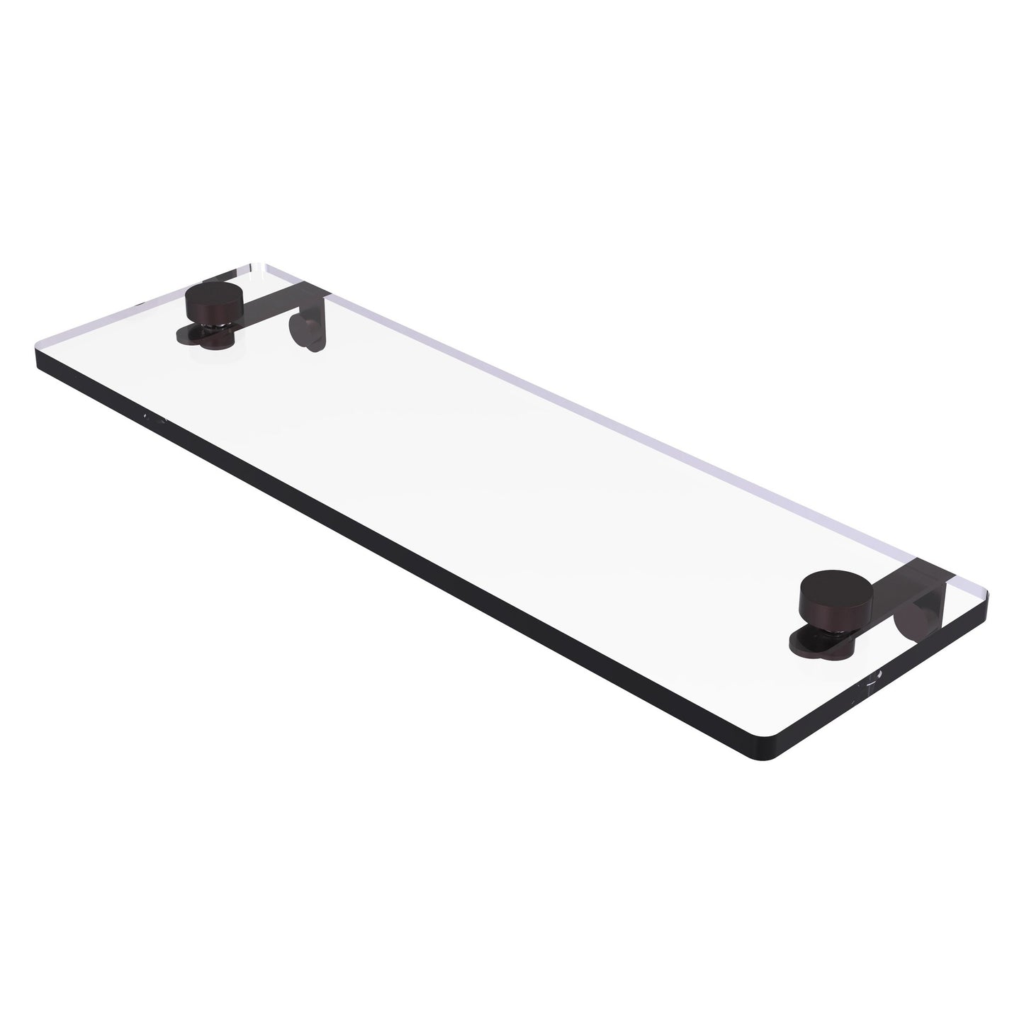 Allied Brass NS-1/16 16" x 5" Antique Bronze Solid Brass Glass Vanity Shelf With Beveled Edges