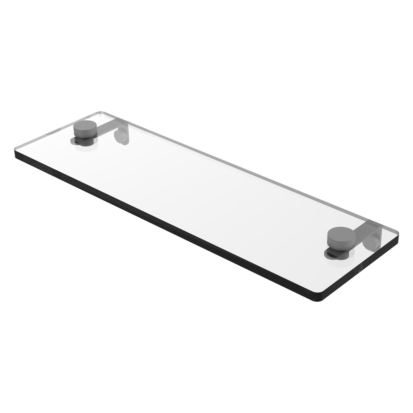 Allied Brass NS-1/16 16" x 5" Matte Gray Solid Brass Glass Vanity Shelf With Beveled Edges