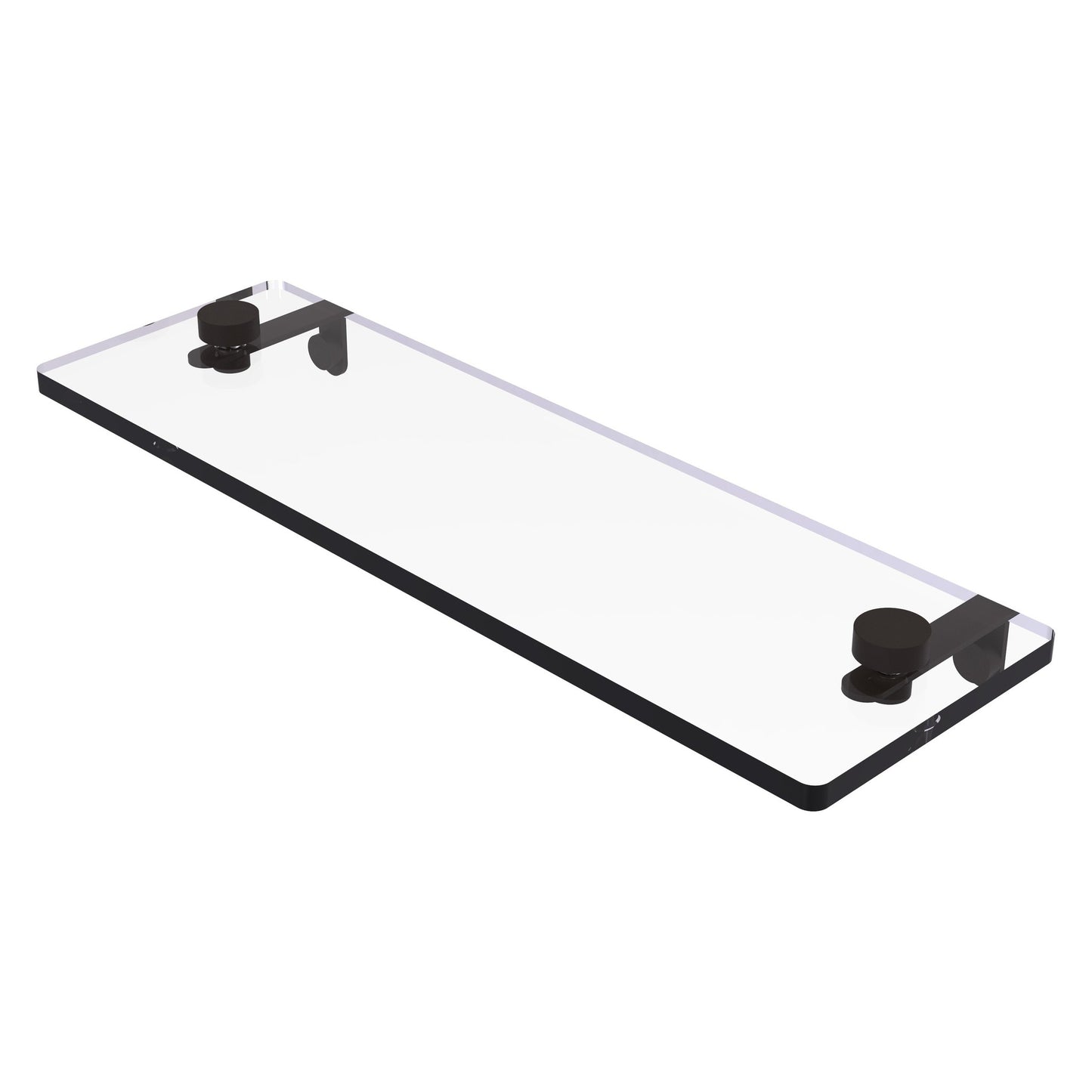 Allied Brass NS-1/16 16" x 5" Oil Rubbed Bronze Solid Brass Glass Vanity Shelf With Beveled Edges
