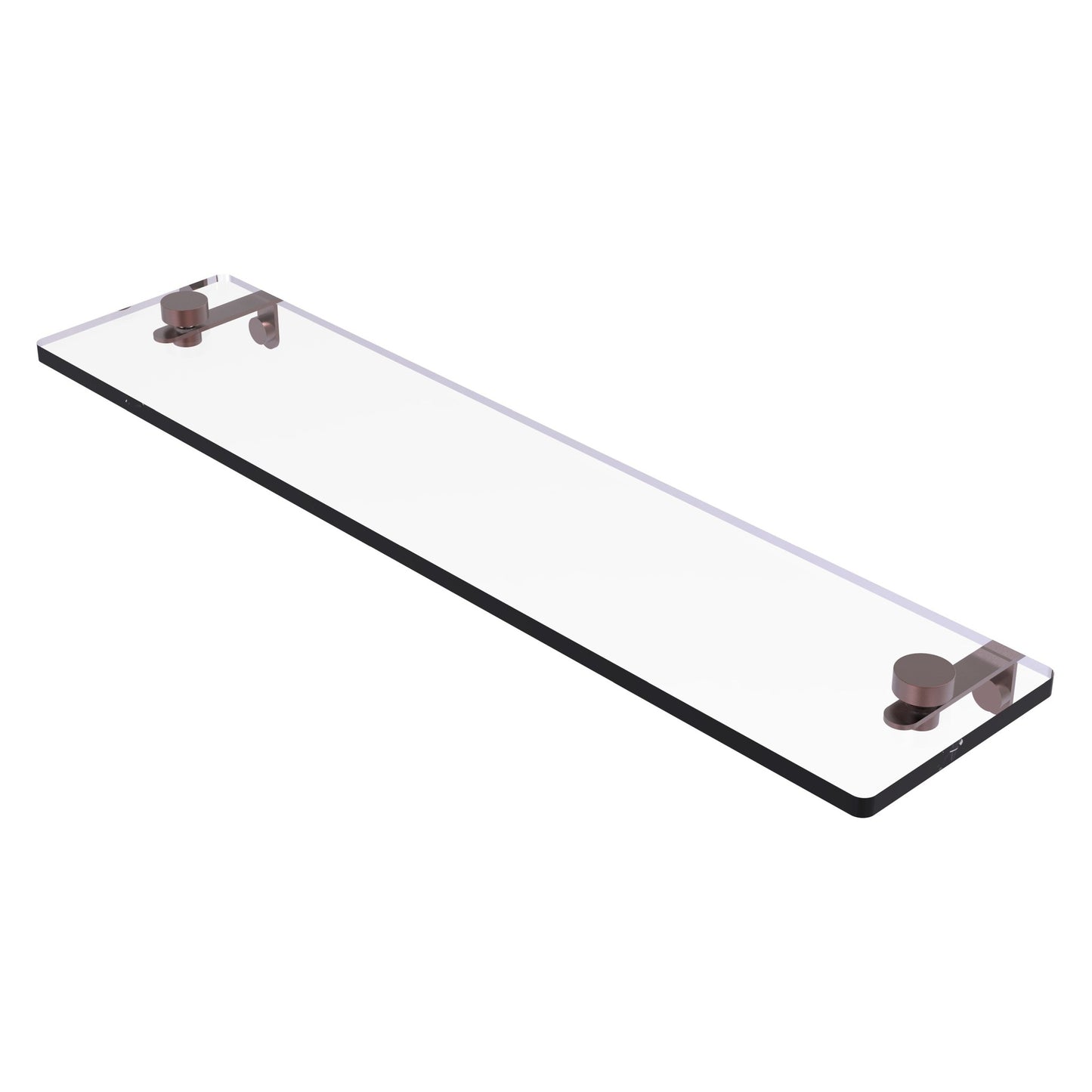Allied Brass NS-1/22 22" x 5" Antique Copper Solid Brass Glass Vanity Shelf With Beveled Edges