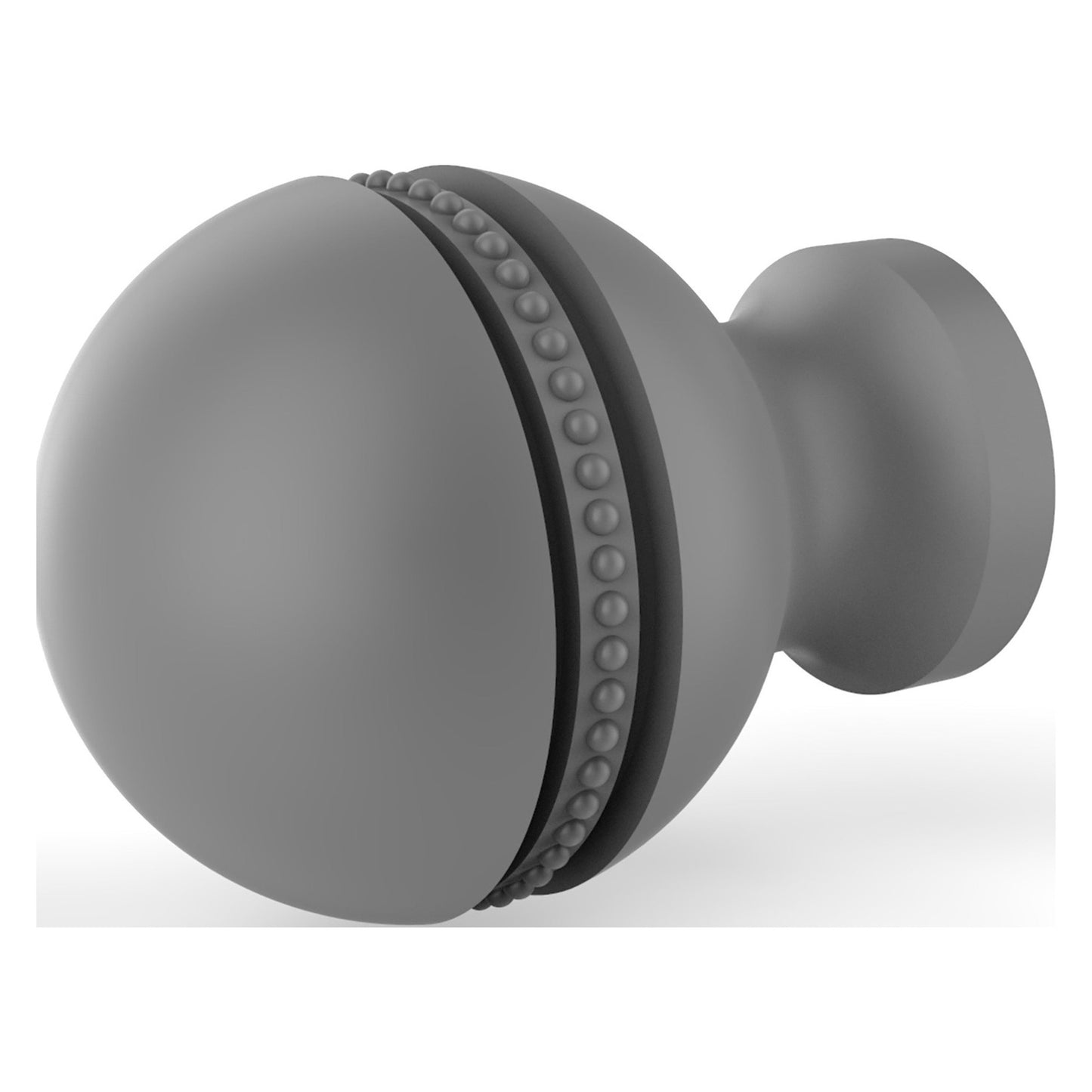 Allied Brass P-1 1" x 1" Matte Gray Solid Brass Beaded Cabinet Knob