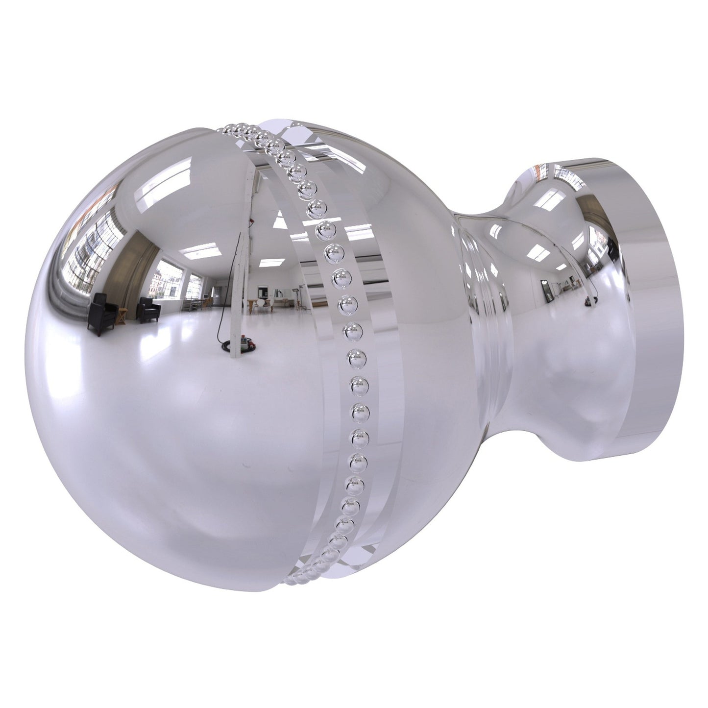 Allied Brass P-1 1" x 1" Polished Chrome Solid Brass Beaded Cabinet Knob