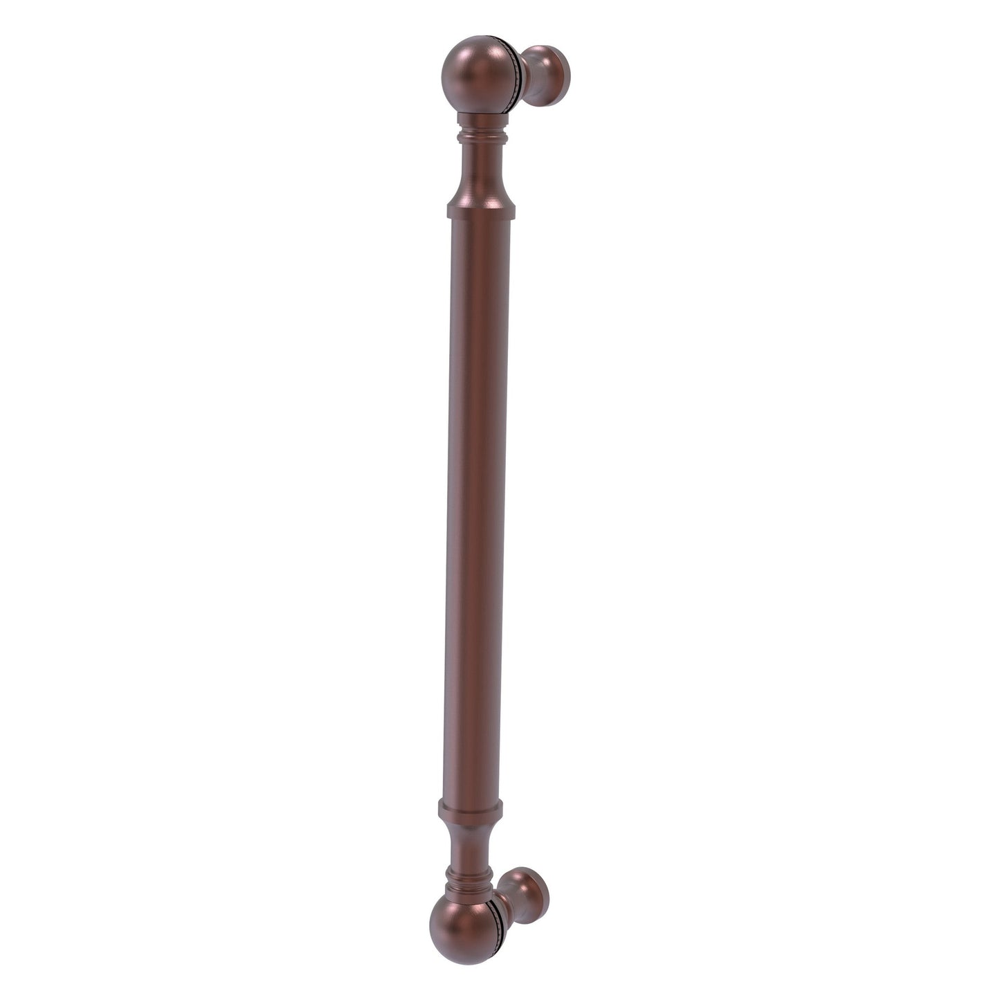 Allied Brass P-3/8 8" x 1" Antique Copper Solid Brass Beaded Door Pull