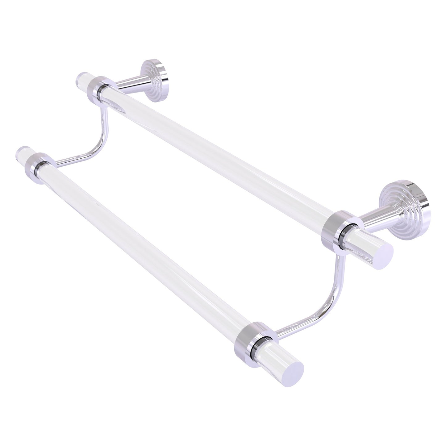 Allied Brass Pacific Beach 22" x 5.3" Polished Chrome Solid Brass Double Towel Bar
