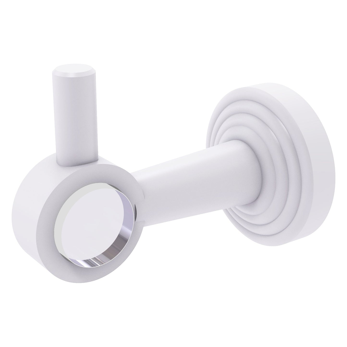 Allied Brass Pacific Beach 2.24" x 3.98" Matte White Solid Brass Robe Hook