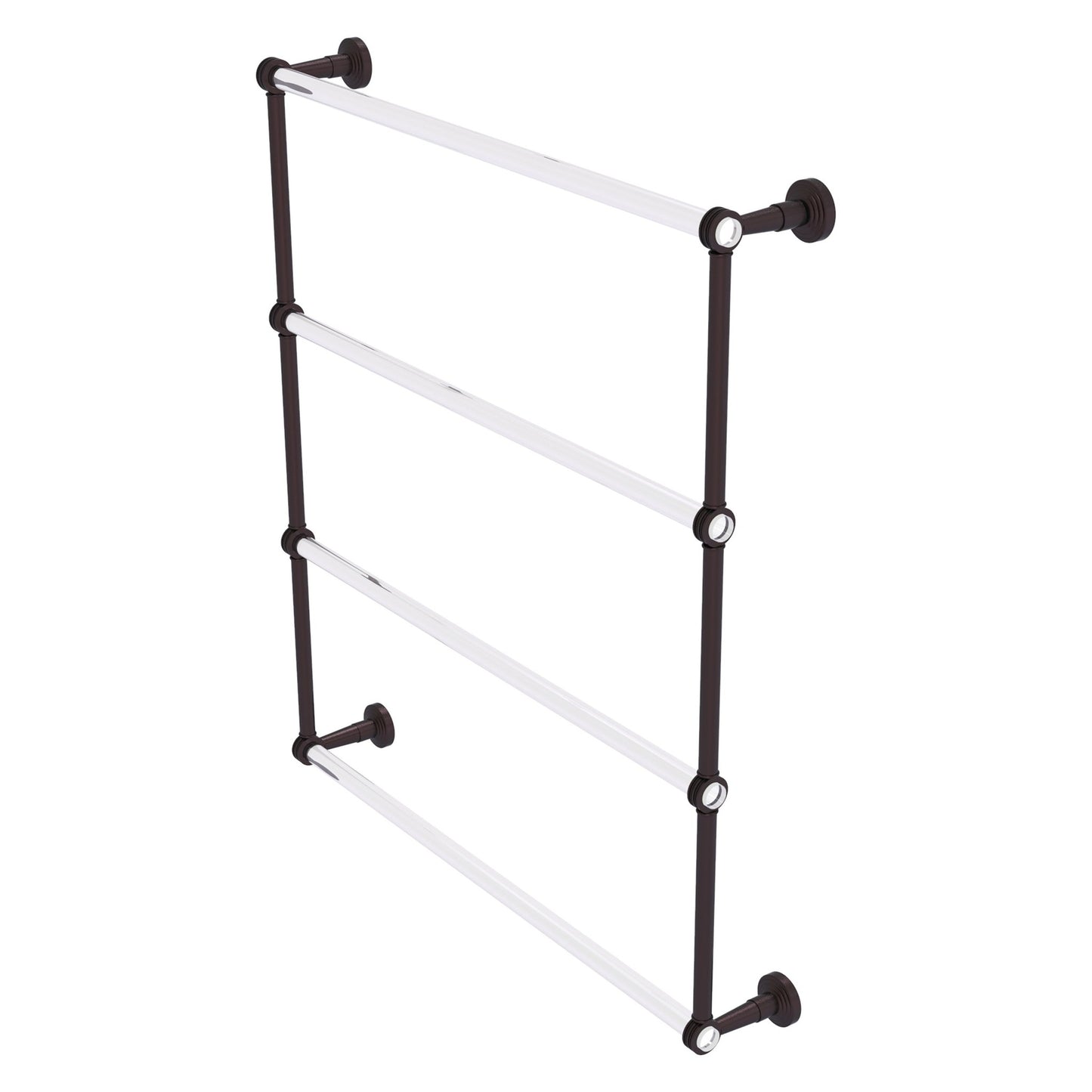 Allied Brass Pacific Beach 32.6" x 5" Antique Bronze Solid Brass 4-Tier Ladder Towel Bar With Dotted Accents