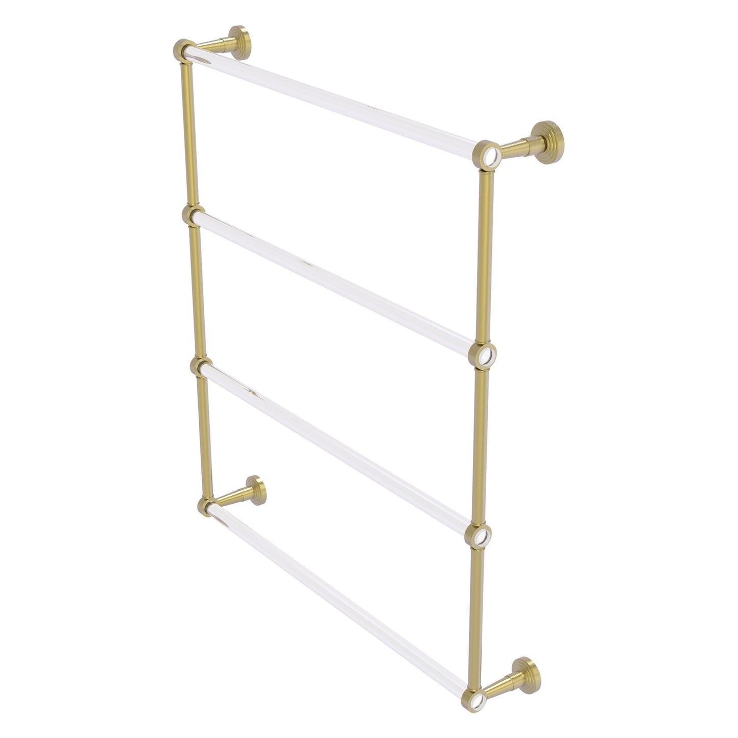 Allied Brass Pacific Beach 32.6" x 5" Satin Brass Solid Brass 4-Tier Ladder Towel Bar