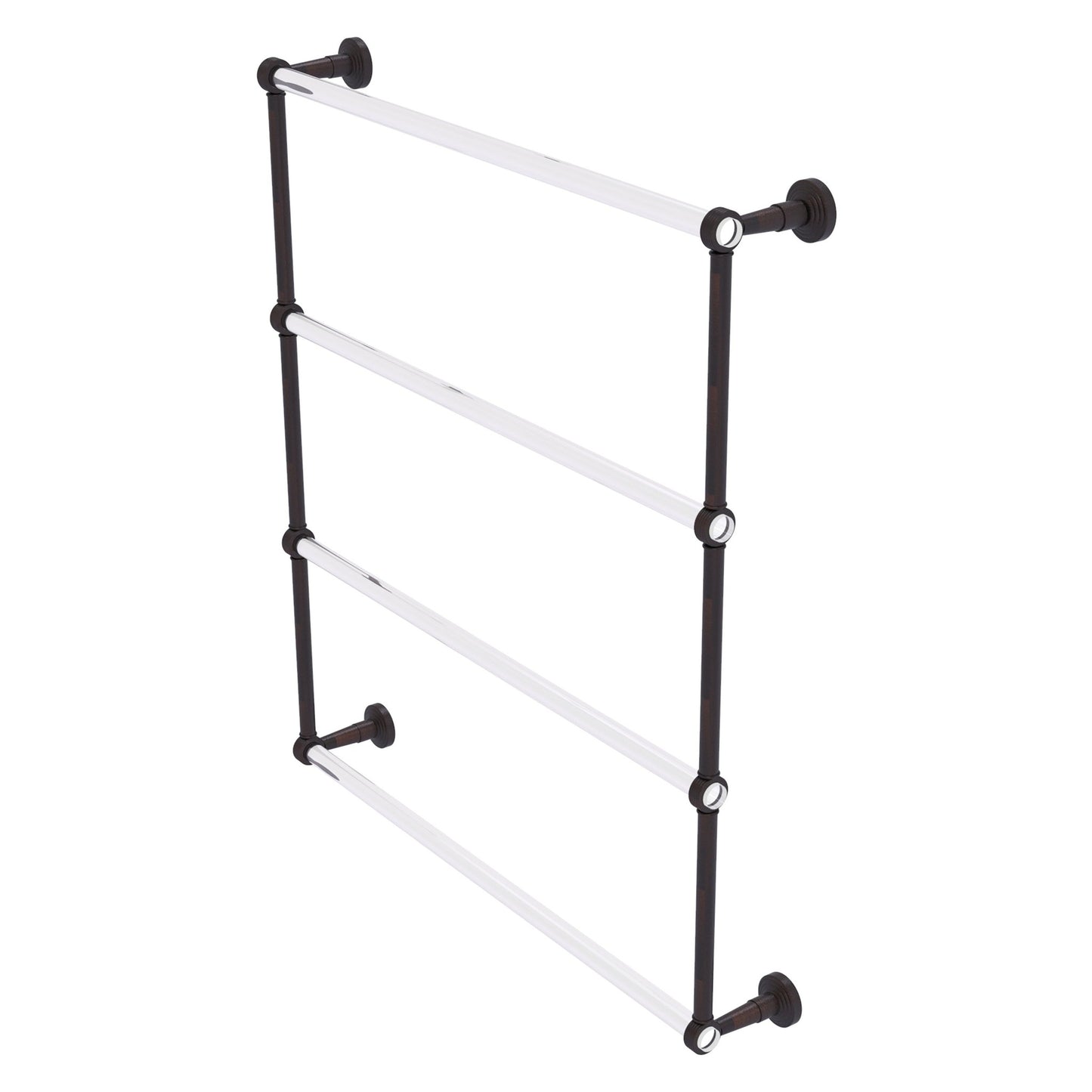 Allied Brass Pacific Beach 32.6" x 5" Venetian Bronze Solid Brass 4-Tier Ladder Towel Bar With Grooved Accents