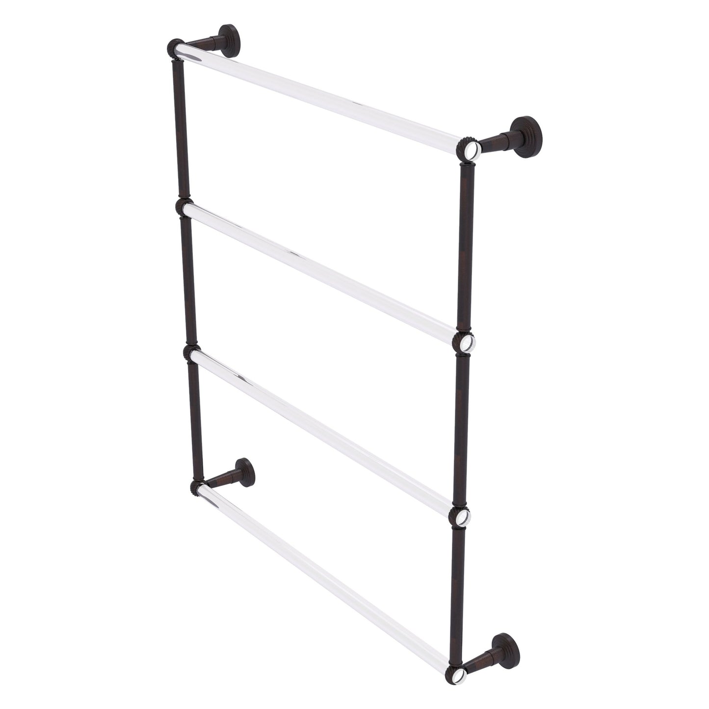 Allied Brass Pacific Beach 32.6" x 5" Venetian Bronze Solid Brass 4-Tier Ladder Towel Bar With Twisted Accents