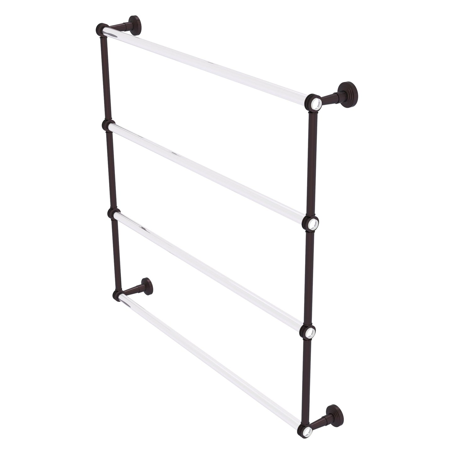 Allied Brass Pacific Beach 38.6" x 5" Antique Bronze Solid Brass 4-Tier Ladder Towel Bar With Dotted Accents