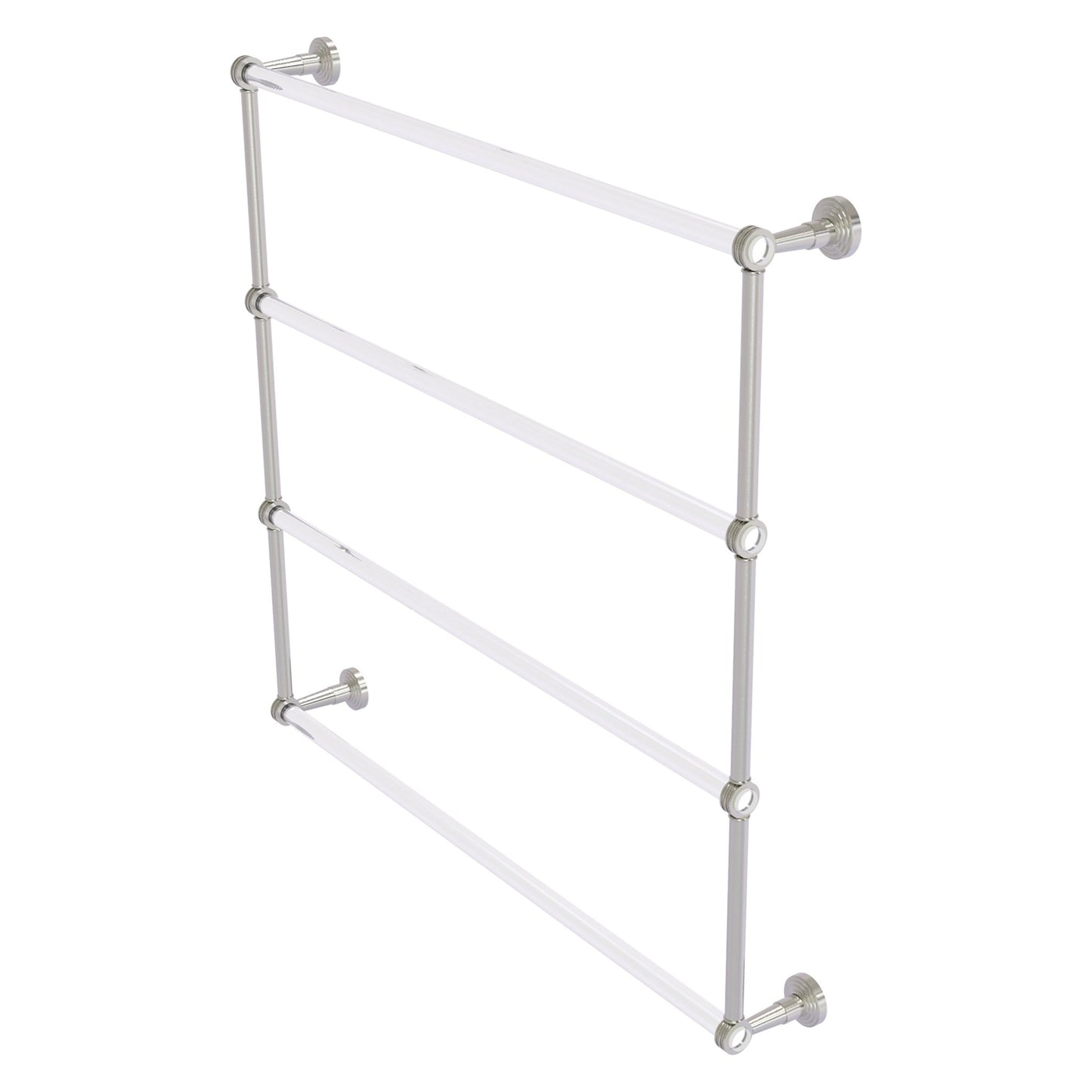 Allied Brass Pacific Beach 38.6" x 5" Satin Nickel Solid Brass 4-Tier Ladder Towel Bar With Dotted Accents