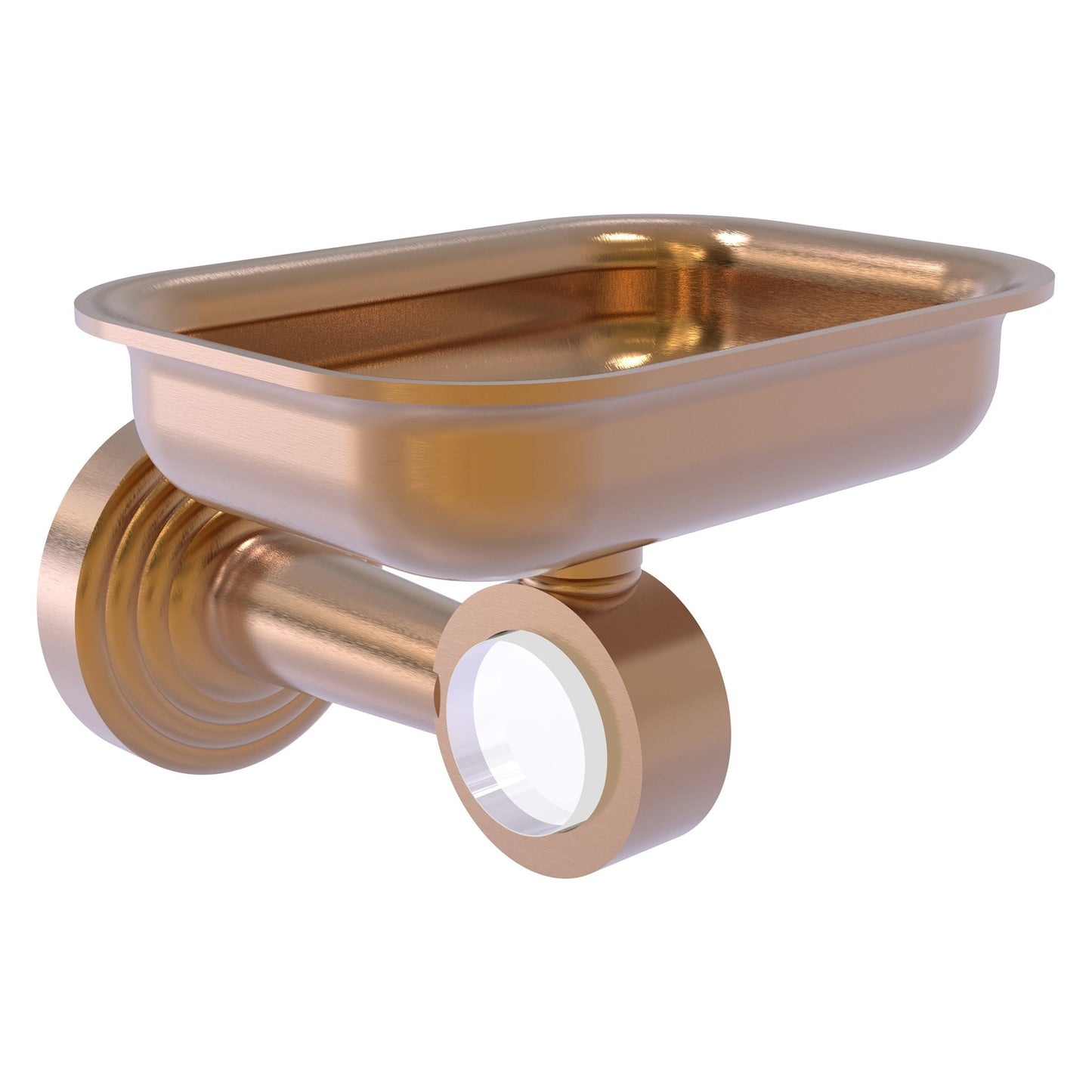 Allied Brass Pacific Beach 4.4" x 3.3" Brushed Bronze Solid Brass Wall-Mounted Soap Dish Holder