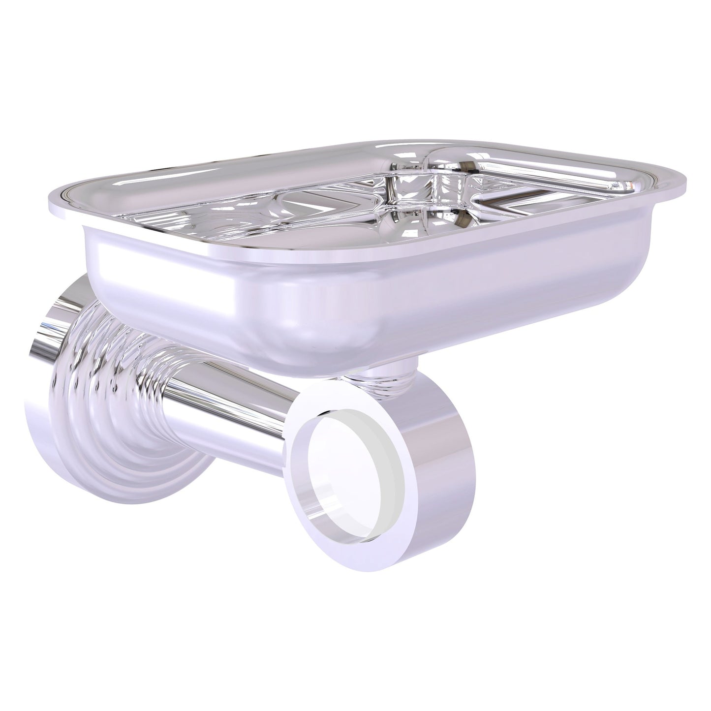 Allied Brass Pacific Beach 4.4" x 3.3" Polished Chrome Solid Brass Wall-Mounted Soap Dish Holder